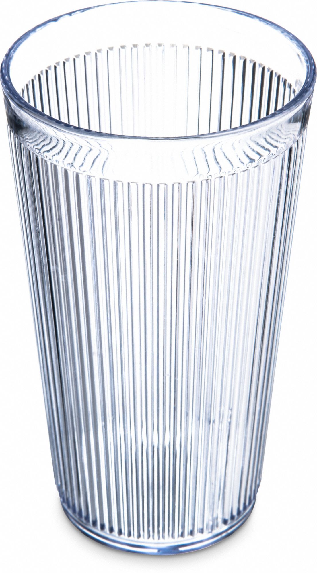 Tumbler: Caribbean Rimglow, 16.2 fl oz Capacity, Clear, SAN, 3 1/4 in Dia, Clear