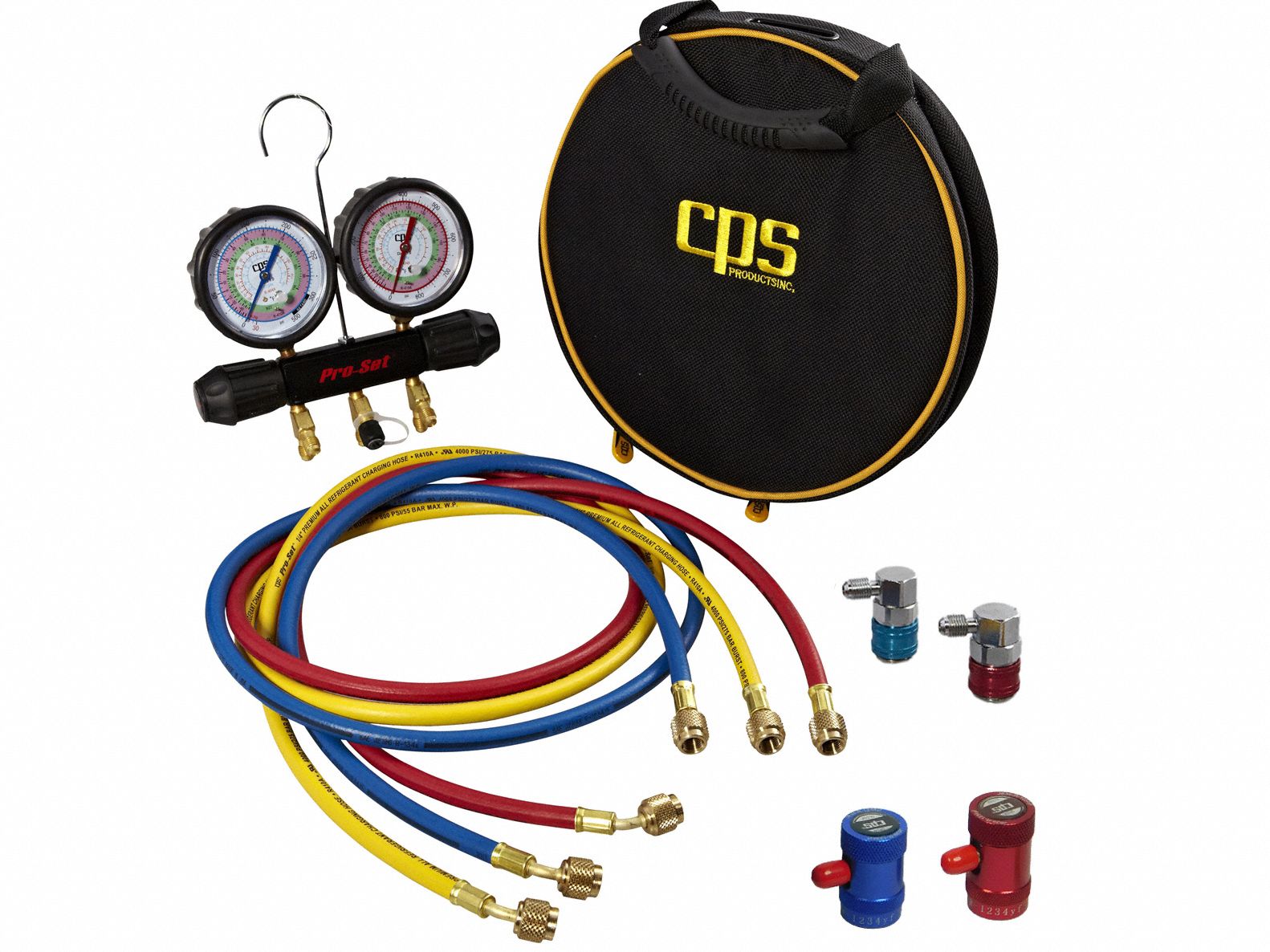 PROSET, Manifold Gauge Set, 2 Valves, Manifold Gauge Set 807N95MTHFO134 Grainger