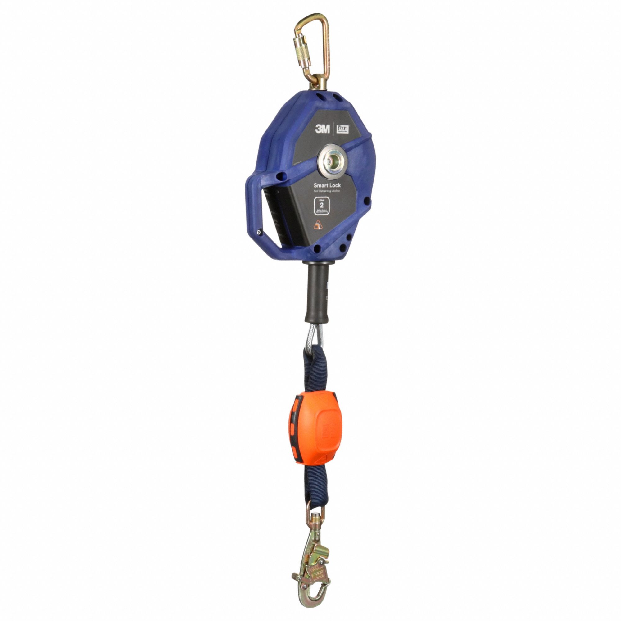 Self Retracting Lifeline: Steel Carabiner Anchor, Harness Steel Swivel Snap Hook, Sealed