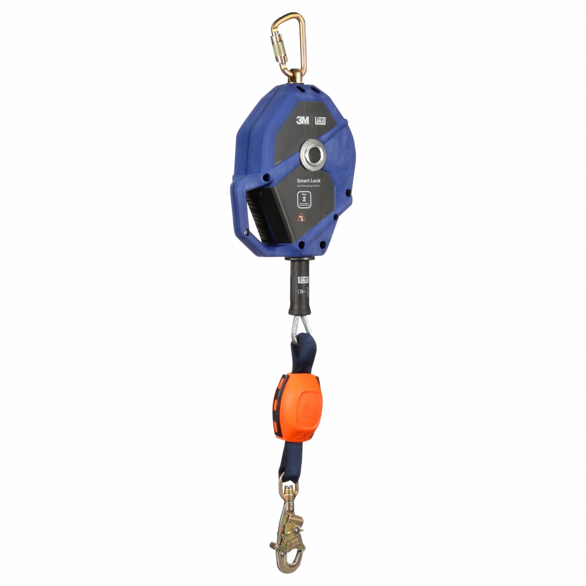 Self Retracting Lifeline: Steel Carabiner Anchor, Harness Steel Swivel Snap Hook, Sealed