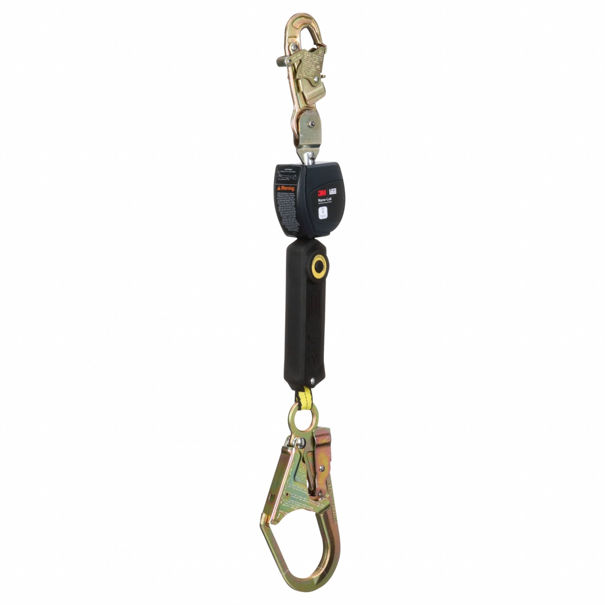 Self Retracting Lifeline: 2 1/2 inSteel Rebar Hook Anchor, Harness Steel Snap Hook