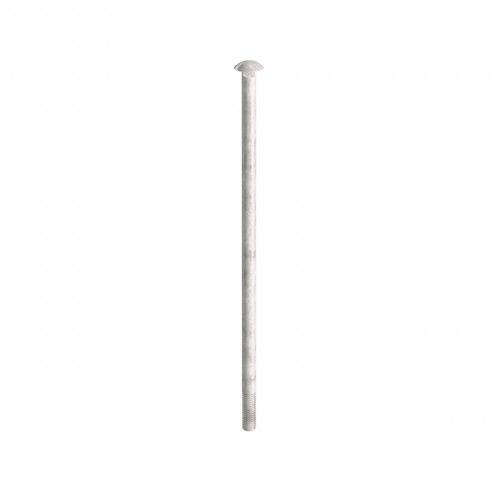 Carriage Bolt: Square Neck, 1/2"-13 Thread Size, 14 in lg, Steel, Grade 2, Hot Dipped Galvanized