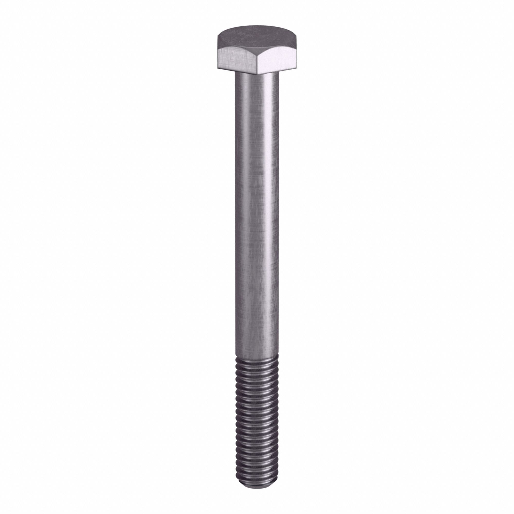Heavy Hex Bolt: Stainless Steel, Grade B8, Plain, 3/8"-16 Thread Size, 4 in lg, 10 PK
