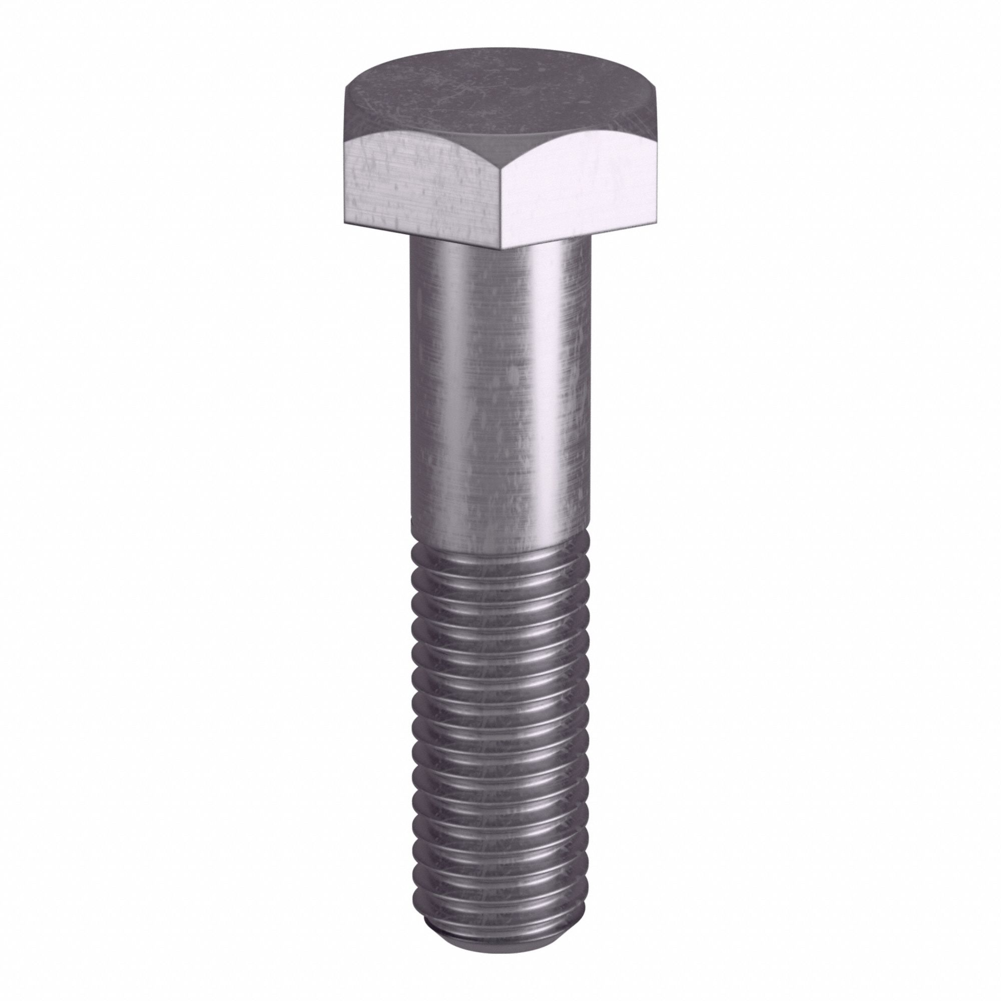 Heavy Hex Bolt: Stainless Steel, Grade B8, Plain, 1/2"-13 Thread Size, 2 1/4 in lg, 10 PK