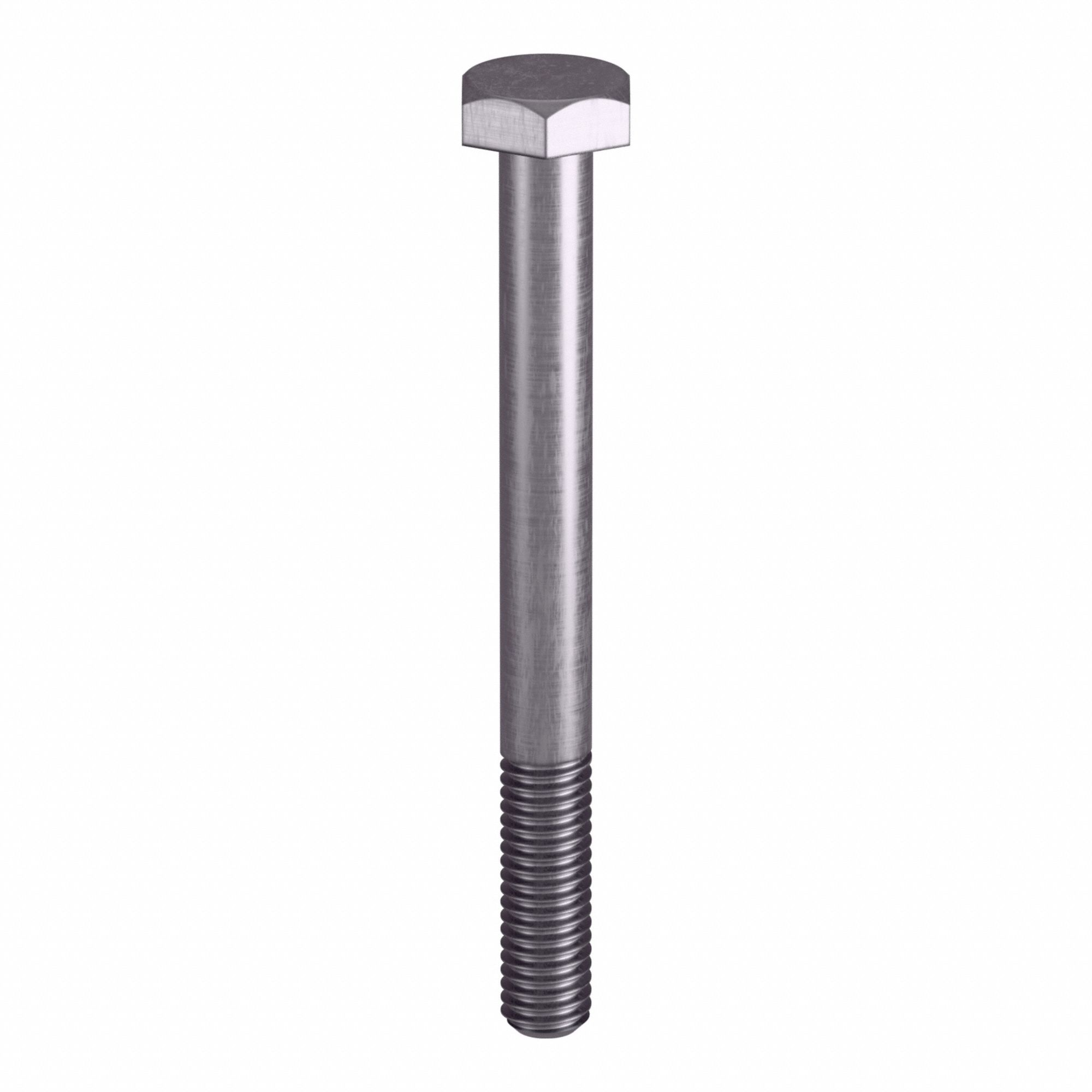 Heavy Structural Bolts: Stainless Steel, Grade B8M, Plain, 3/8"-16 Thread Size, 4 in lg