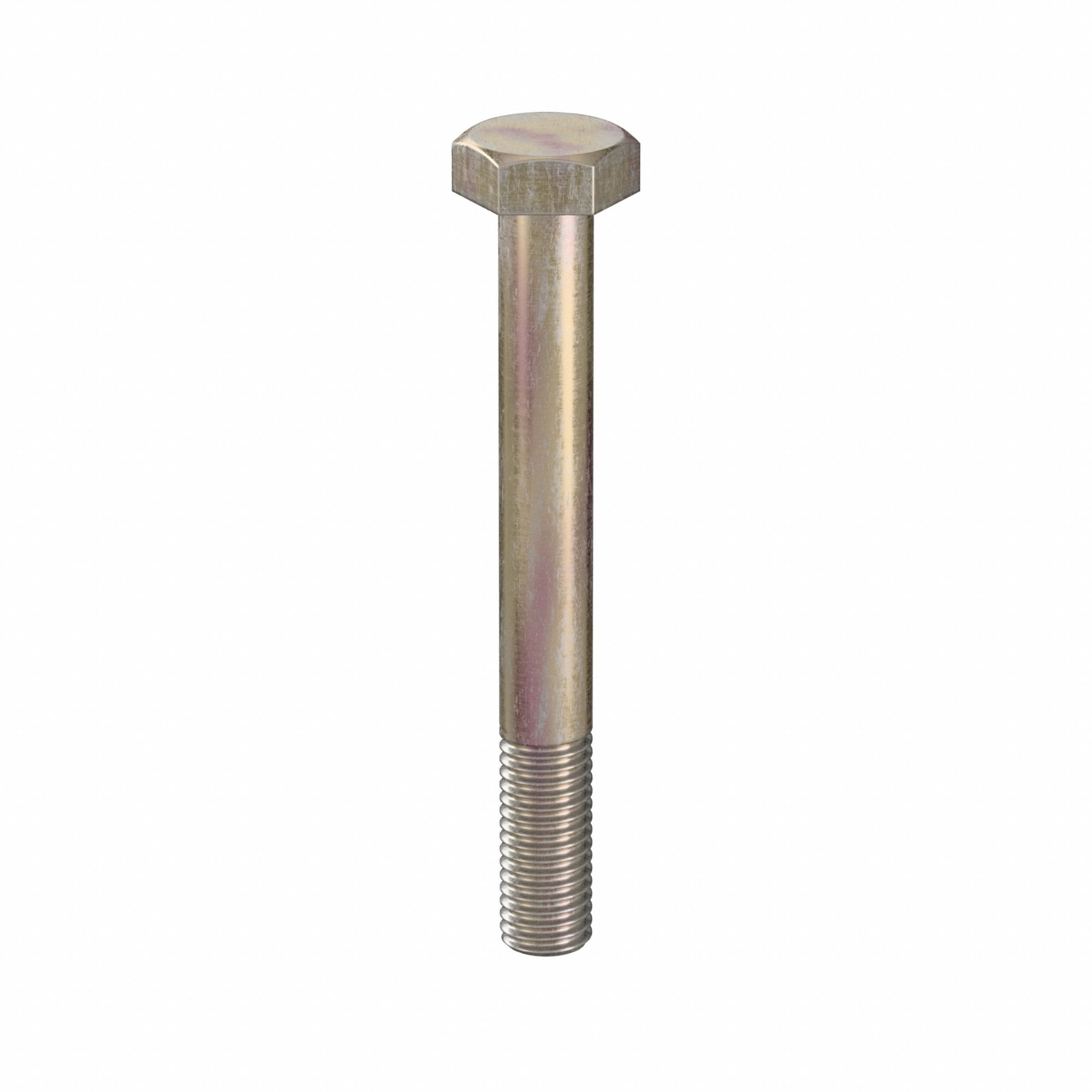Hex Head Cap Screw: Steel, Class 10.9, Zinc Yellow, M10, Metric, 85 mm lg, Partially Threaded, 50 PK