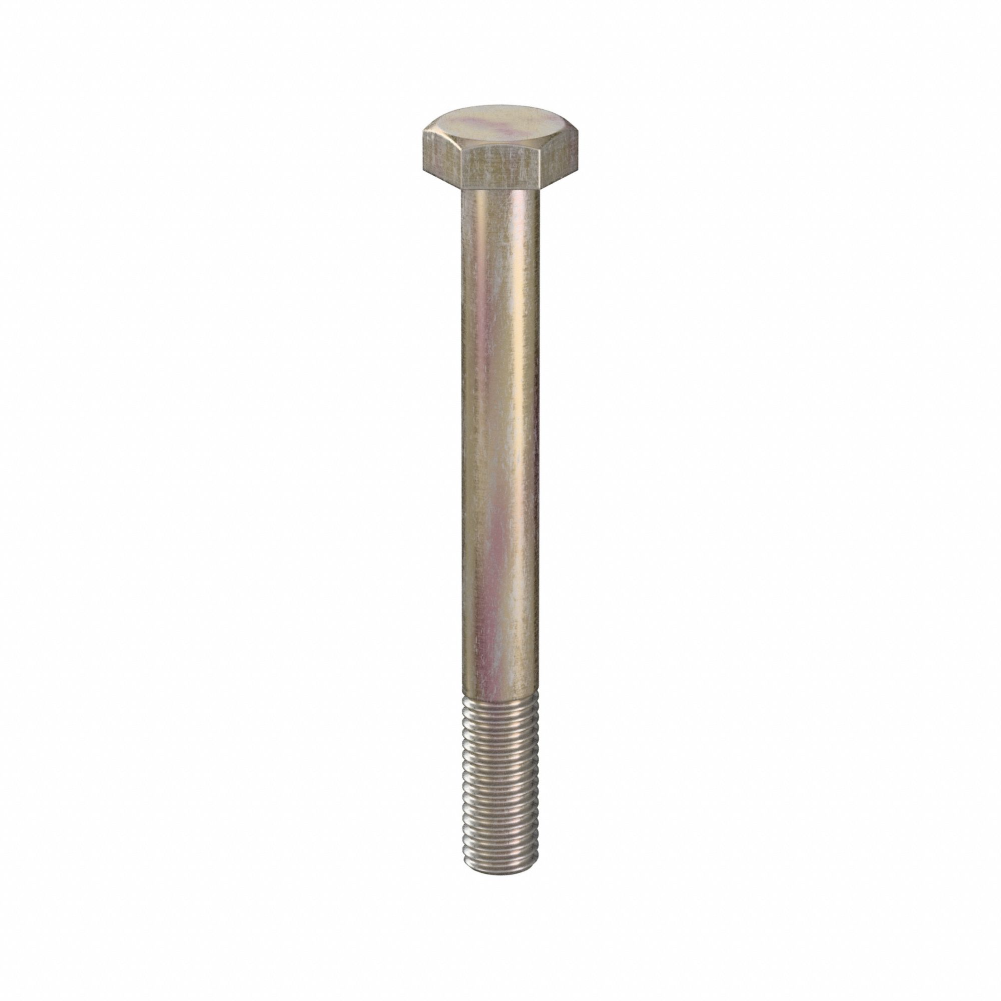 Hex Head Cap Screw: Steel, Class 10.9, Zinc Yellow, M10, Metric, 95 mm lg, Partially Threaded, 50 PK