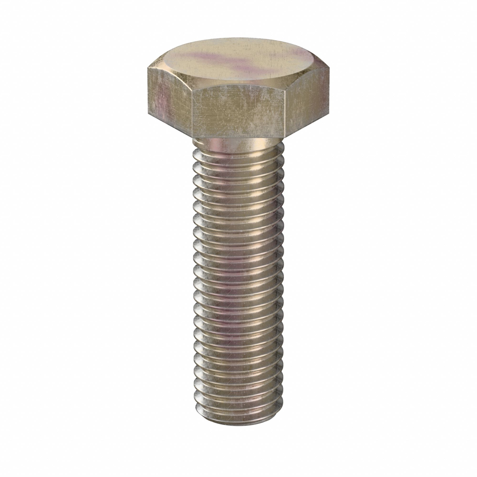 Hex Head Cap Screw: Steel, Class 10.9, Zinc Yellow, M10, Metric, 35 mm lg, Fully Threaded, 100 PK