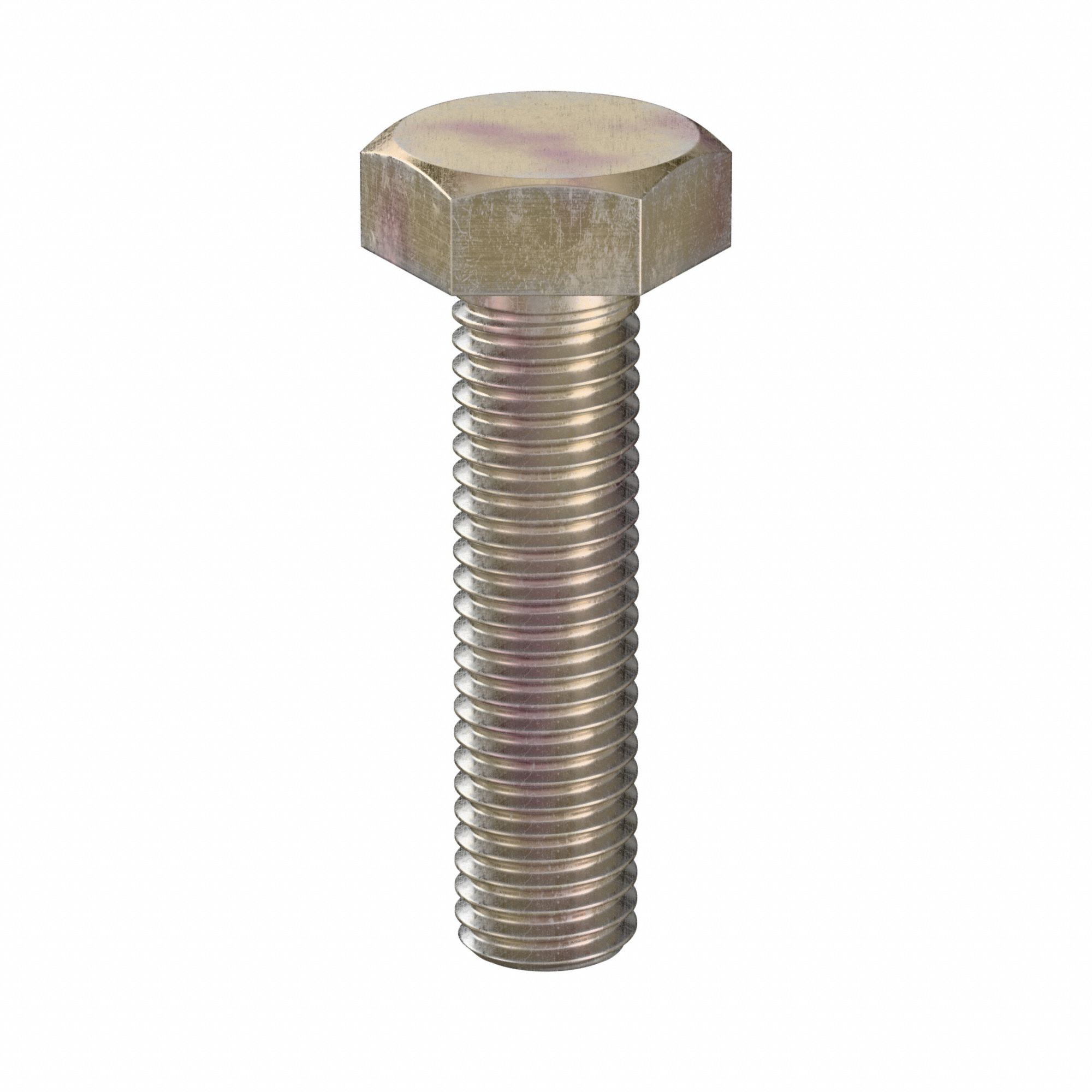 Hex Head Cap Screw: Steel, Class 10.9, Zinc Yellow, M10, Metric, 40 mm lg, Fully Threaded, 50 PK