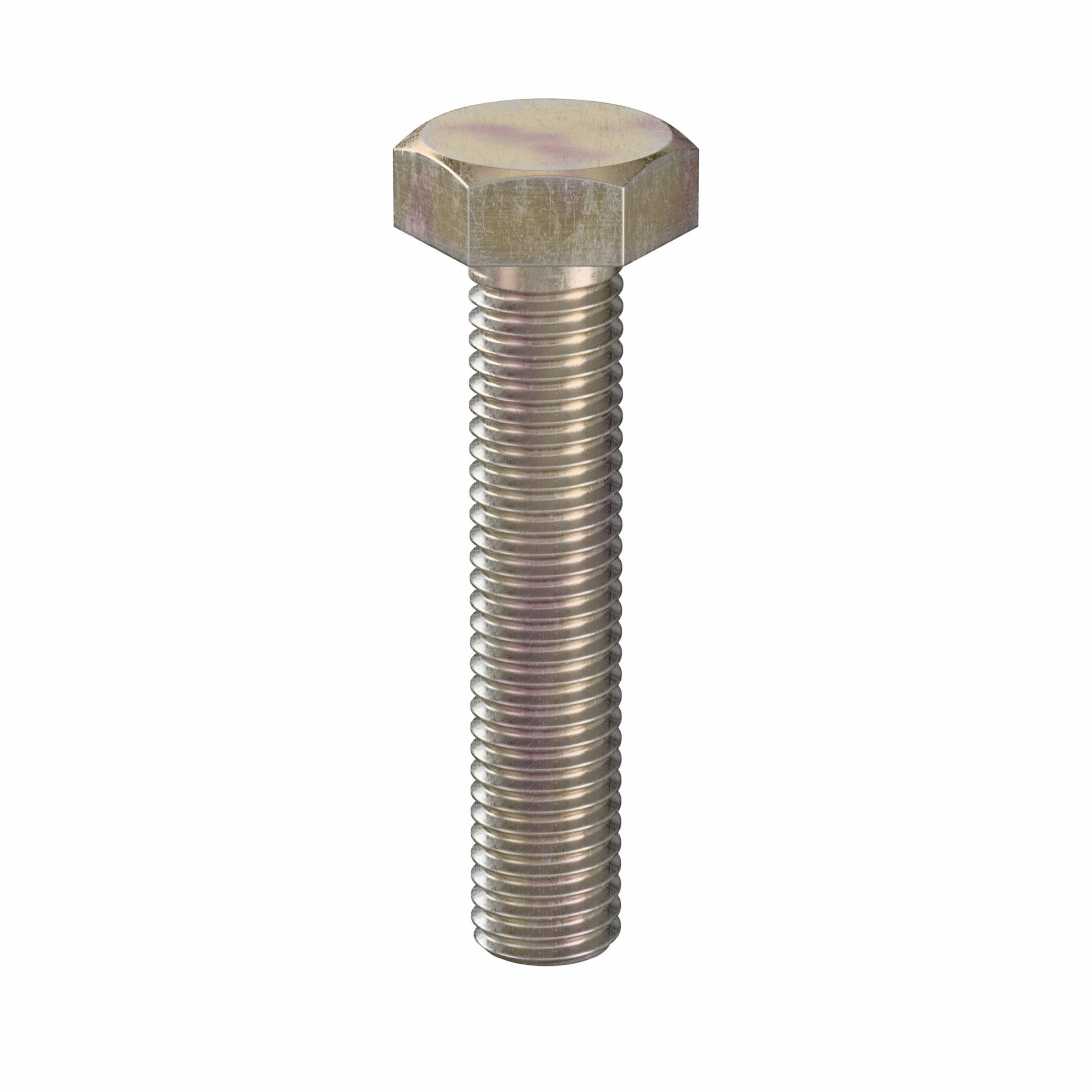 Hex Head Cap Screw: Steel, Class 10.9, Zinc Yellow, M10, Metric, 50 mm lg, Fully Threaded, 50 PK