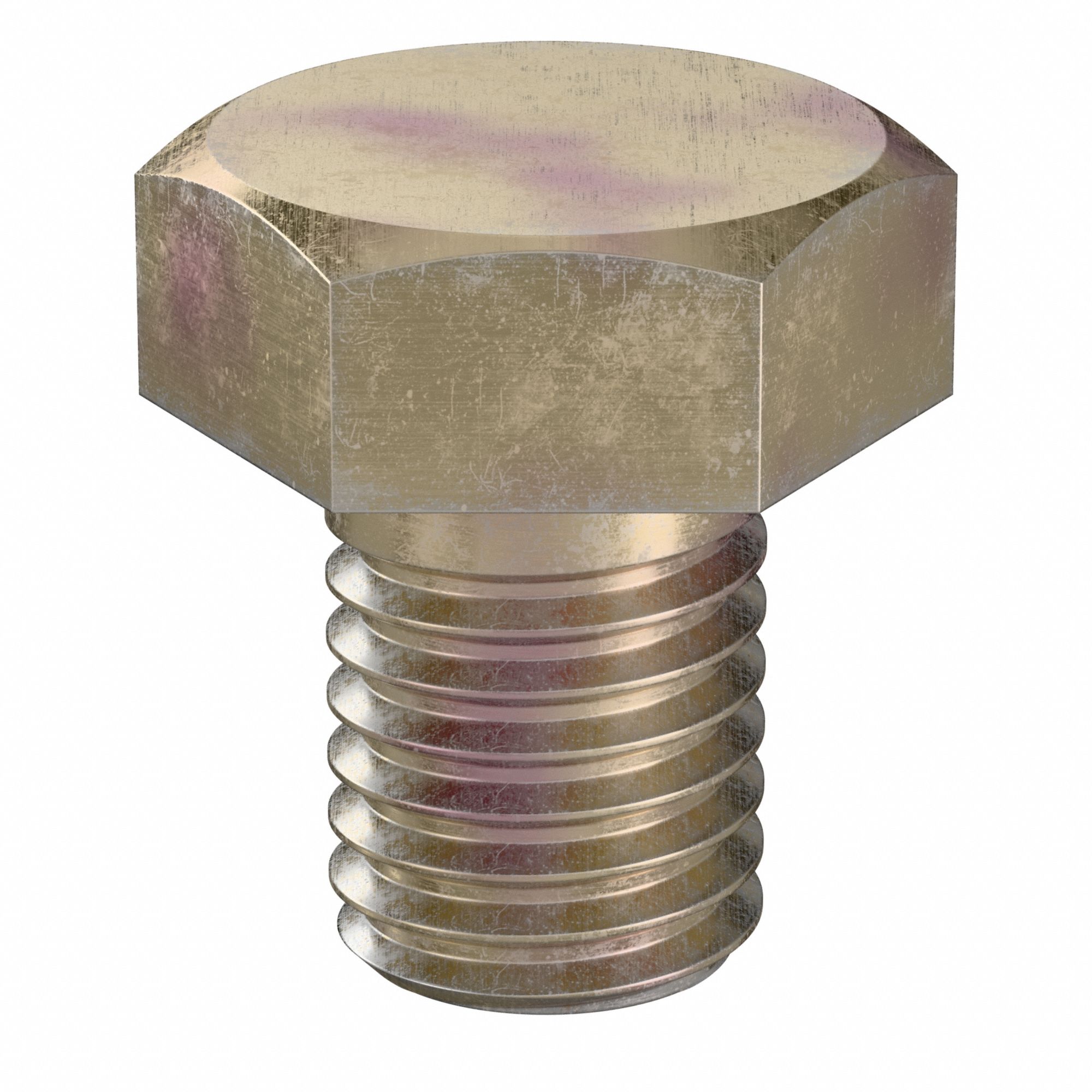 Hex Head Cap Screw: Steel, Class 10.9, Zinc Yellow, M12, Metric, 16 mm lg, Fully Threaded, 50 PK