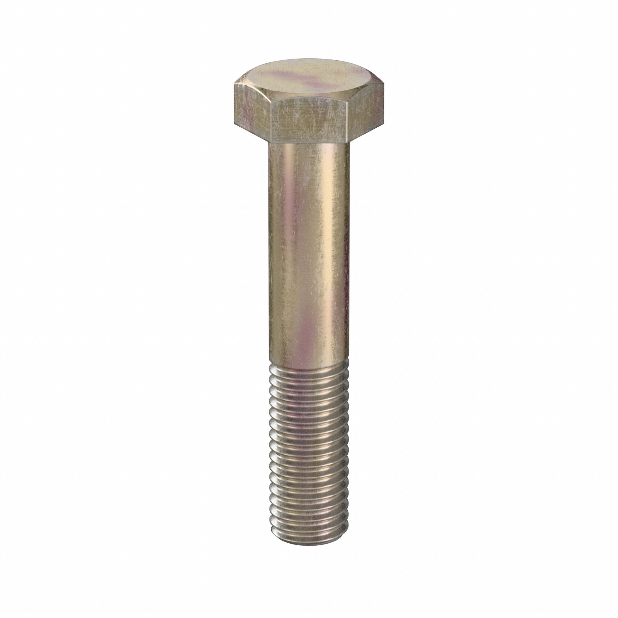Hex Head Cap Screw: Steel, Class 10.9, Zinc Yellow, M12, Metric, 65 mm lg, Partially Threaded, 50 PK