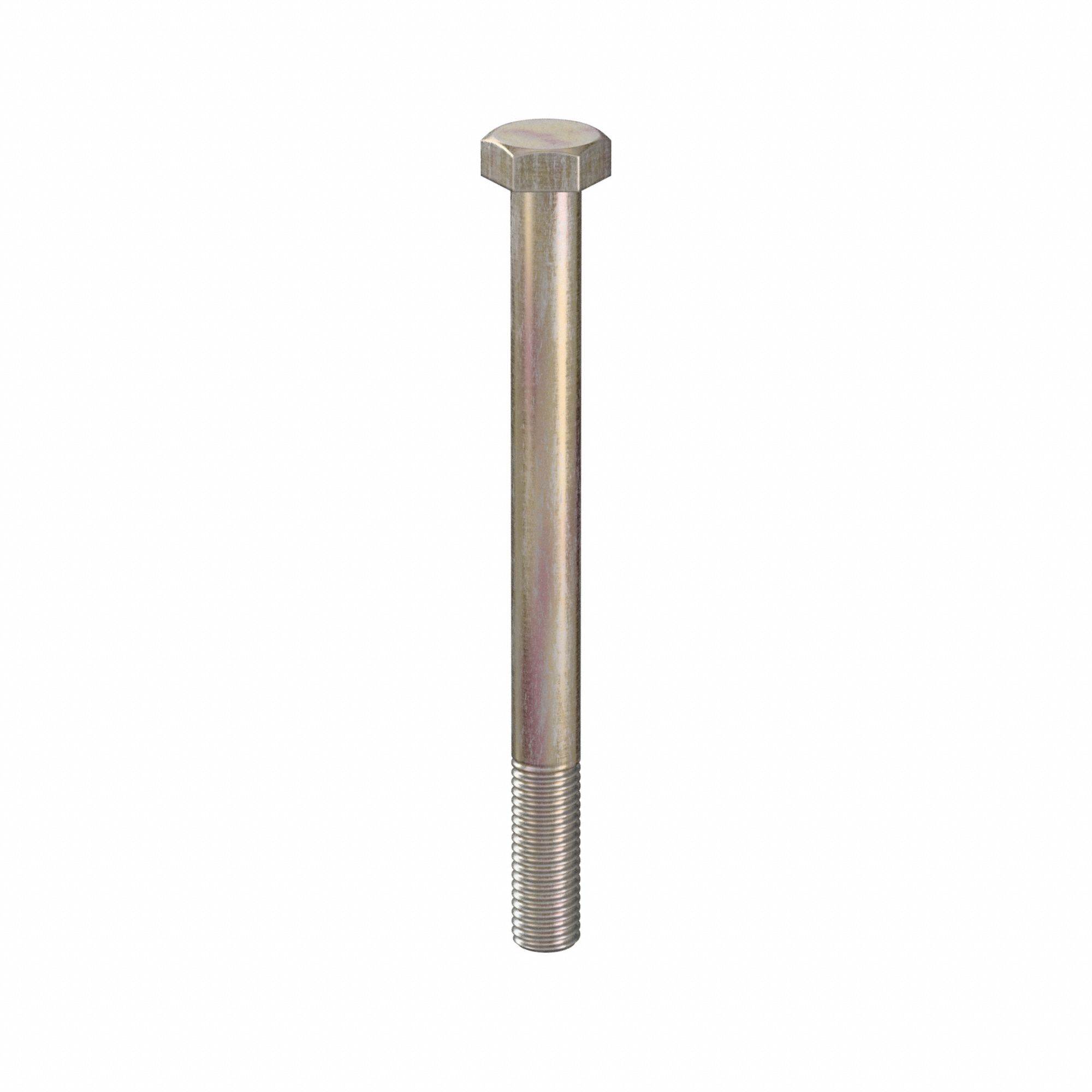 Hex Head Cap Screw: Steel, Class 10.9, Zinc Yellow, M12, Metric, 140 mm lg, 19 mm Head Wd, 25 PK