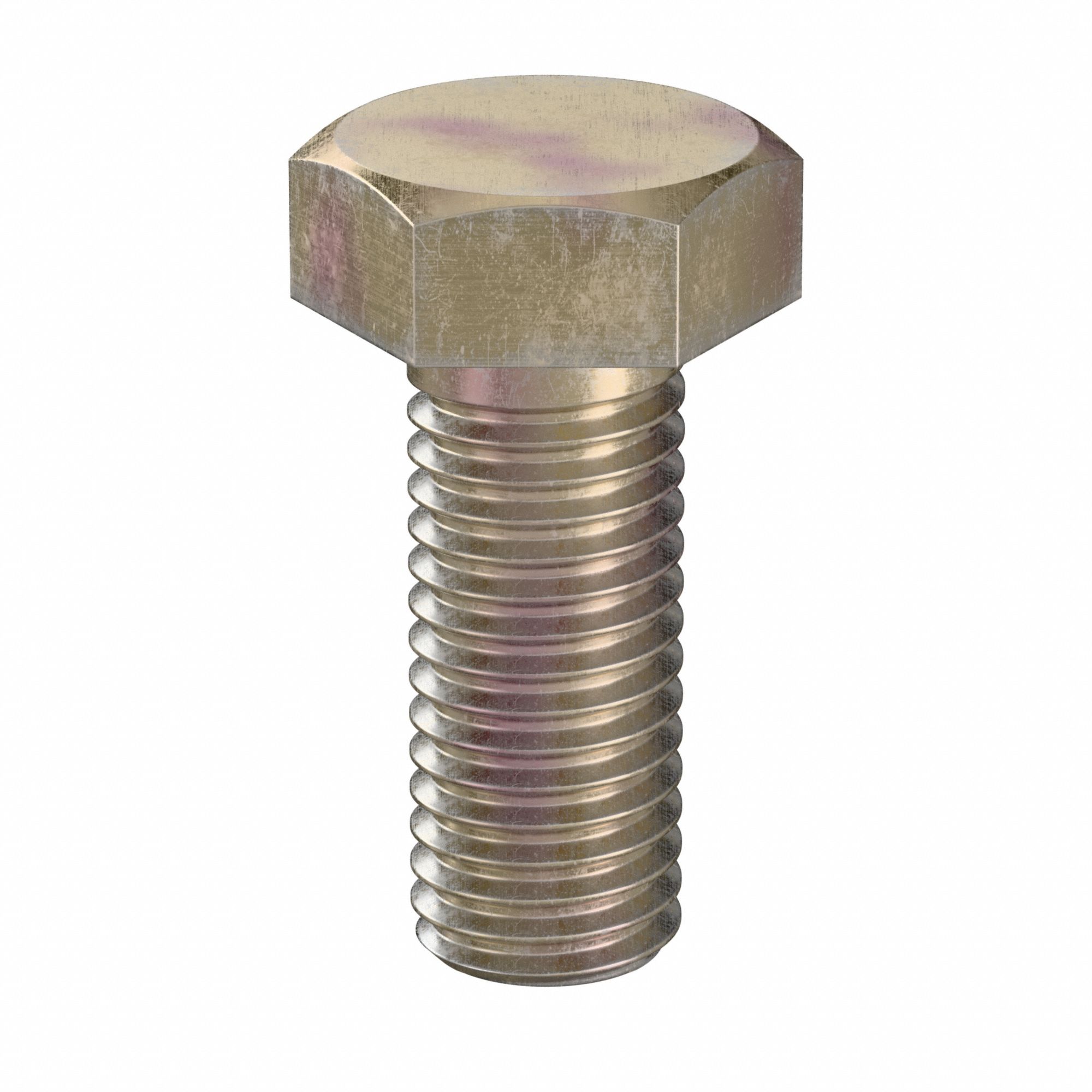 Hex Head Cap Screw: Steel, Class 10.9, Zinc Yellow, M12, Metric, 30 mm lg, Fully Threaded, 50 PK