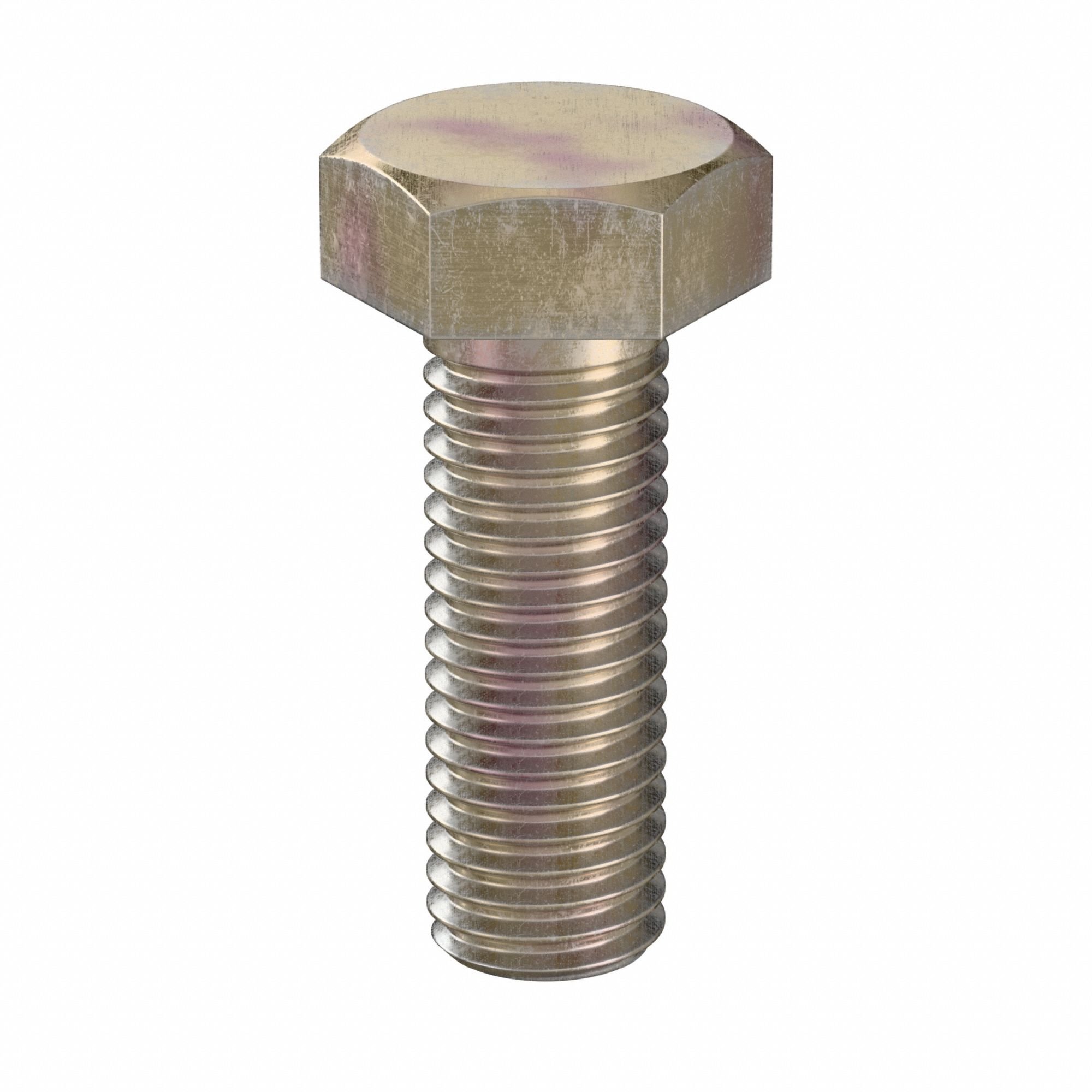 Hex Head Cap Screw: Steel, Class 10.9, Zinc Yellow, M12, Metric, 35 mm lg, Fully Threaded, 50 PK