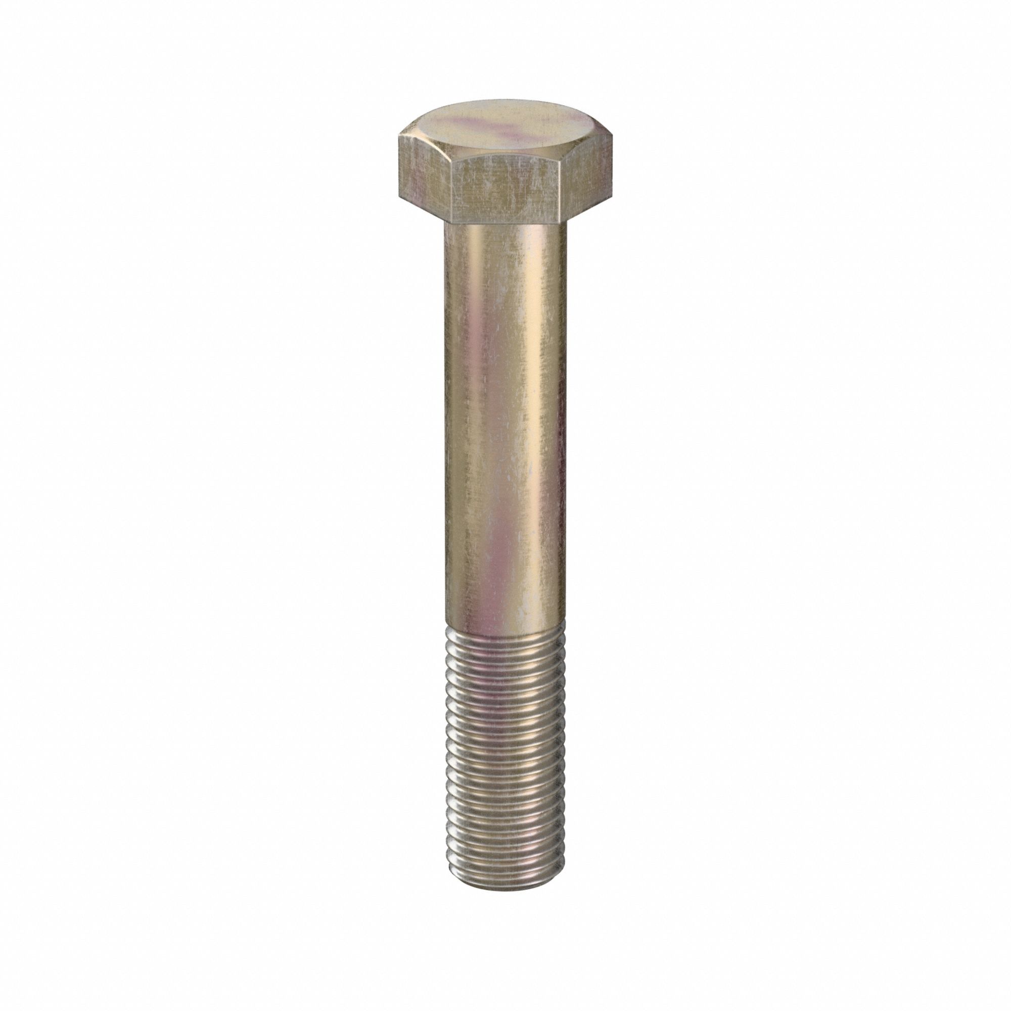 Hex Head Cap Screw: Steel, Class 10.9, Zinc Yellow, M16, Metric, 95 mm lg, Partially Threaded, 10 PK