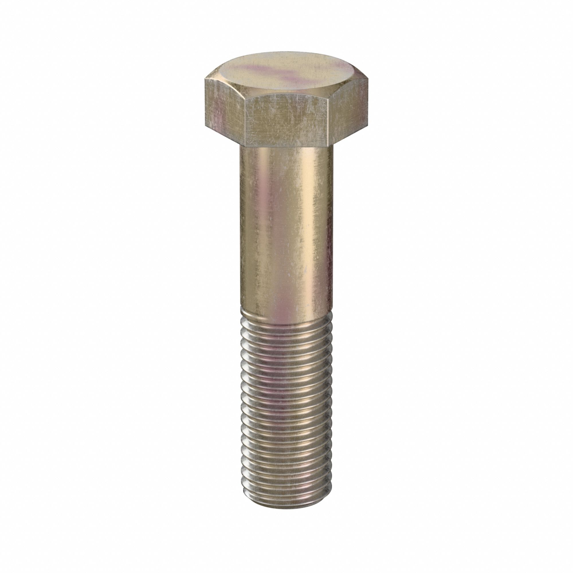 Hex Head Cap Screw: Steel, Class 10.9, Zinc Yellow, M20, Metric, 85 mm lg, Partially Threaded, 10 PK