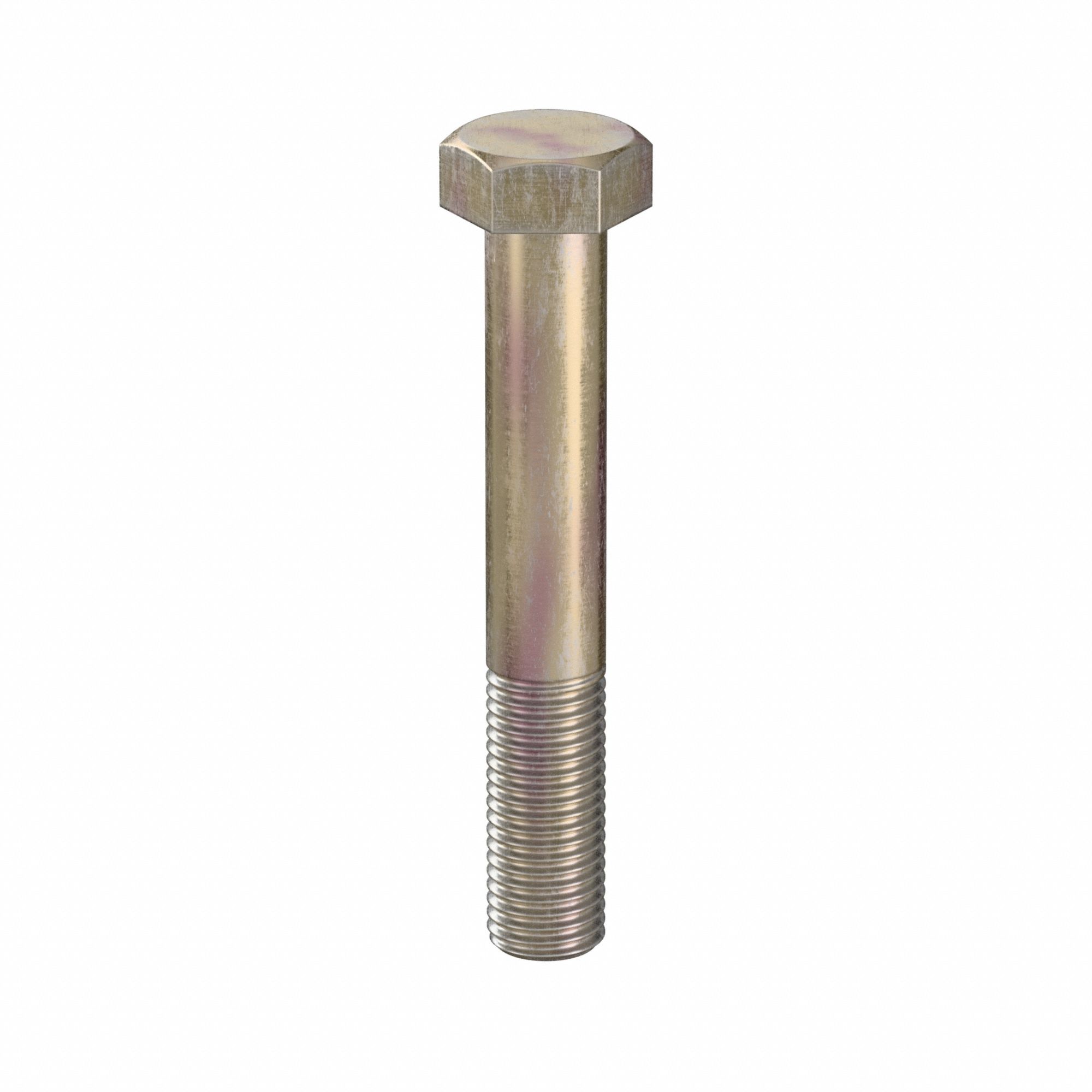 Hex Head Cap Screw: Steel, Class 10.9, Zinc Yellow, M20, Metric, 130 mm lg, 30 mm Head Wd, 10 PK