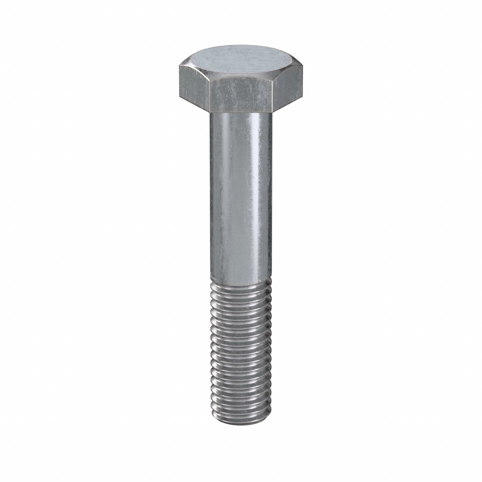 Hex Head Cap Screw: Steel, Class 8.8, Zinc Plated, M10, Metric, 55 mm lg, Partially Threaded, 50 PK