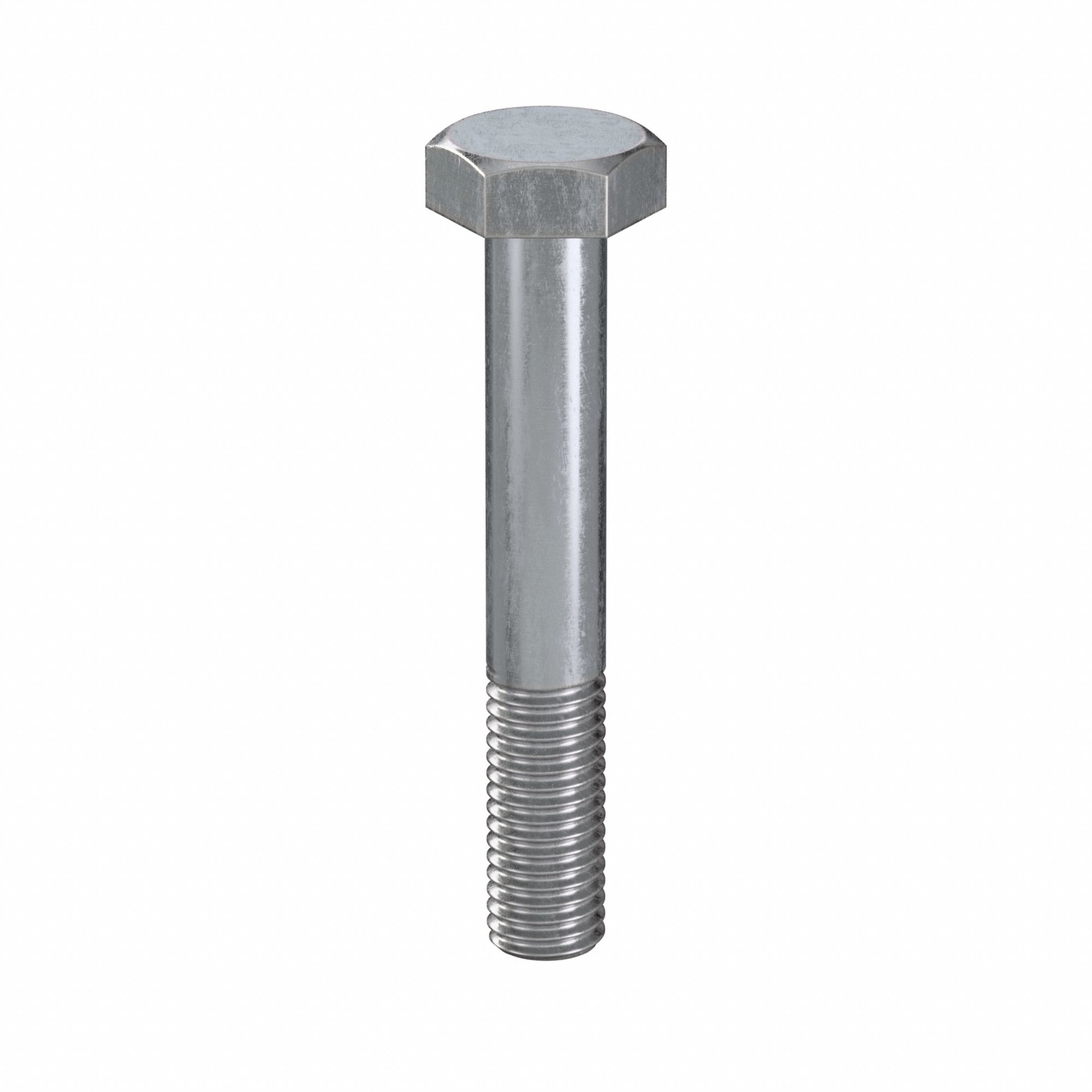 Hex Head Cap Screw: Steel, Class 8.8, Zinc Plated, M10, Metric, 65 mm lg, Partially Threaded, 50 PK