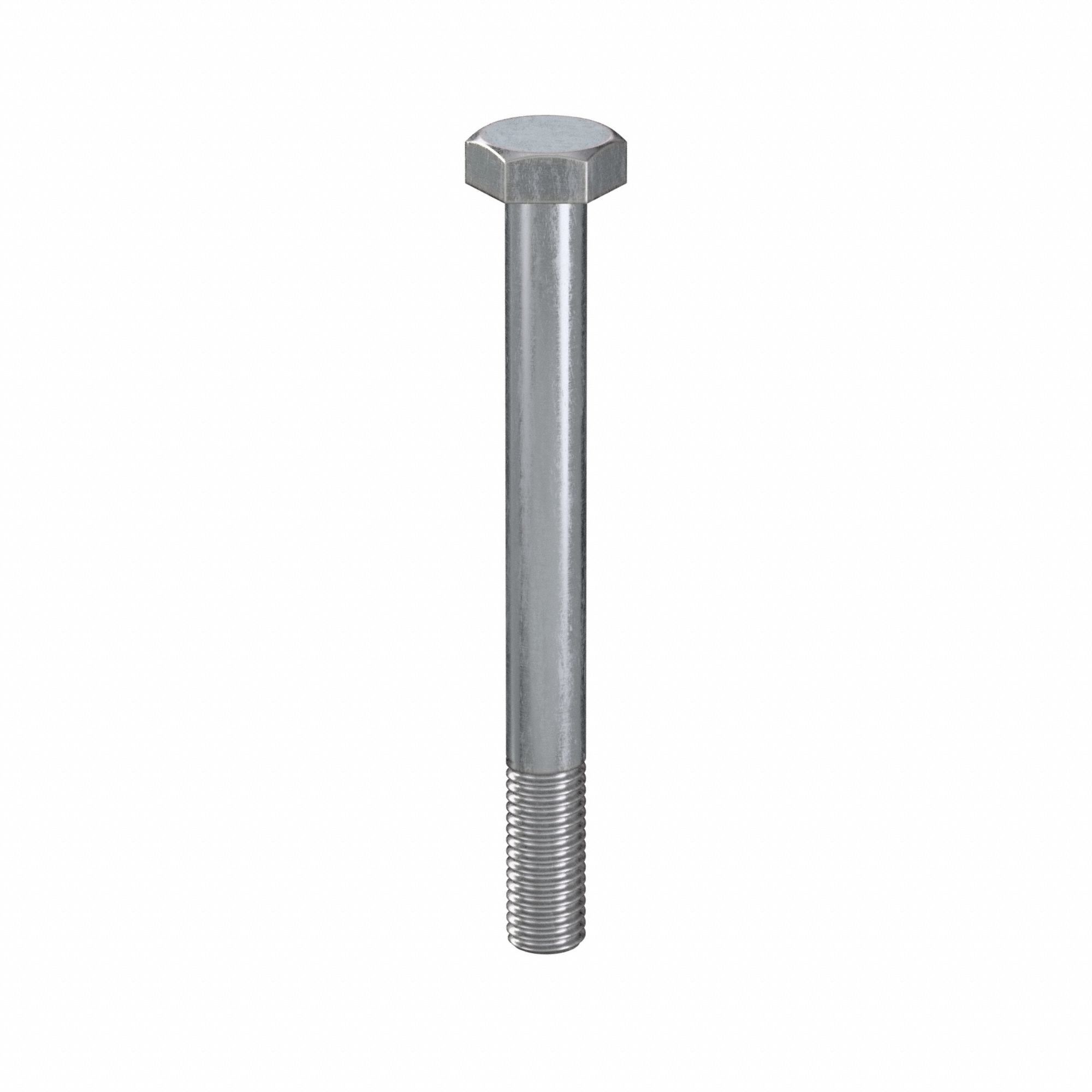 Hex Head Cap Screw: Steel, Class 8.8, Zinc Plated, M10, Metric, 100 mm lg, Partially Threaded, 50 PK