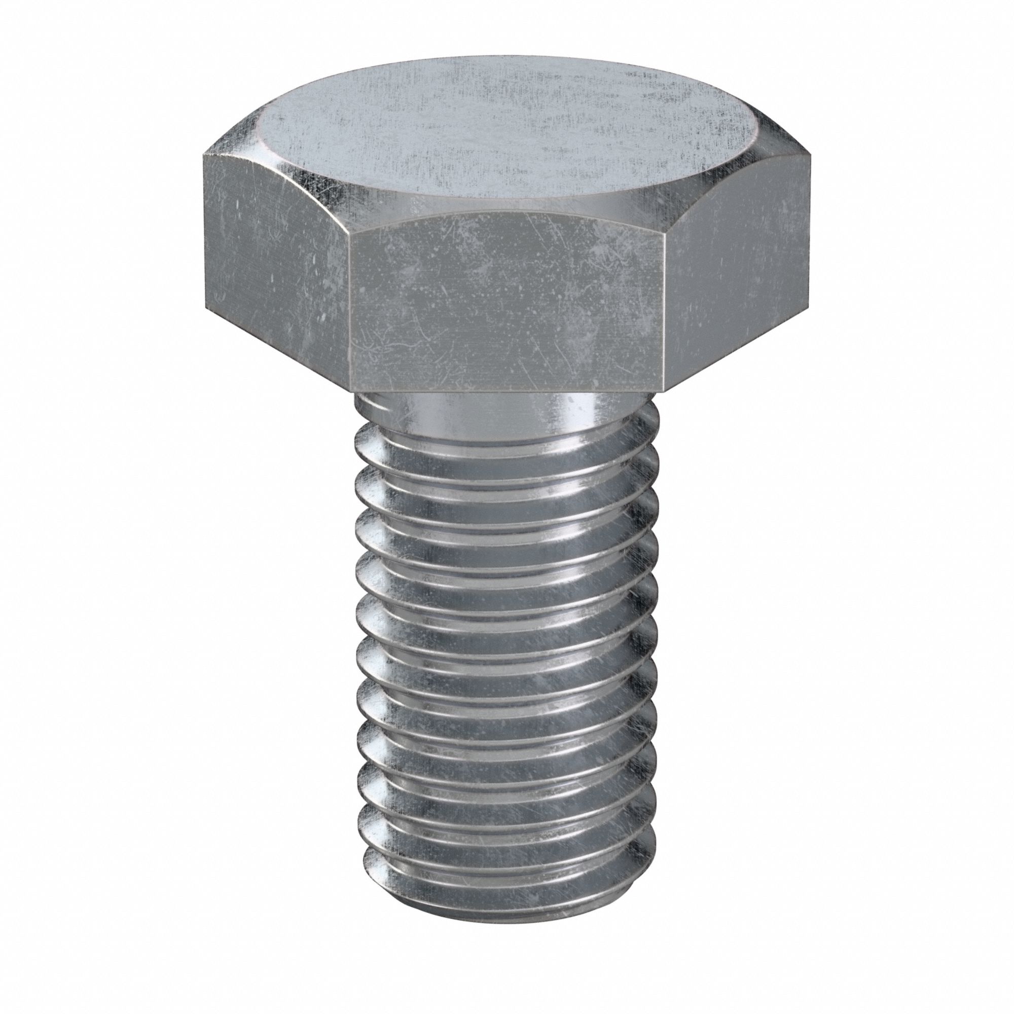 Hex Head Cap Screw: Steel, Class 8.8, Zinc Plated, M10, Metric, 20 mm lg, Fully Threaded, 50 PK