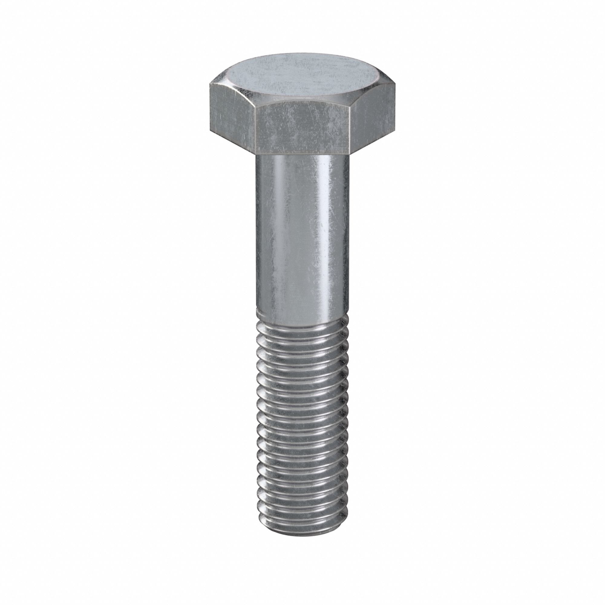 Hex Head Cap Screw: Steel, Class 8.8, Zinc Plated, M10, Metric, 45 mm lg, Partially Threaded, 50 PK