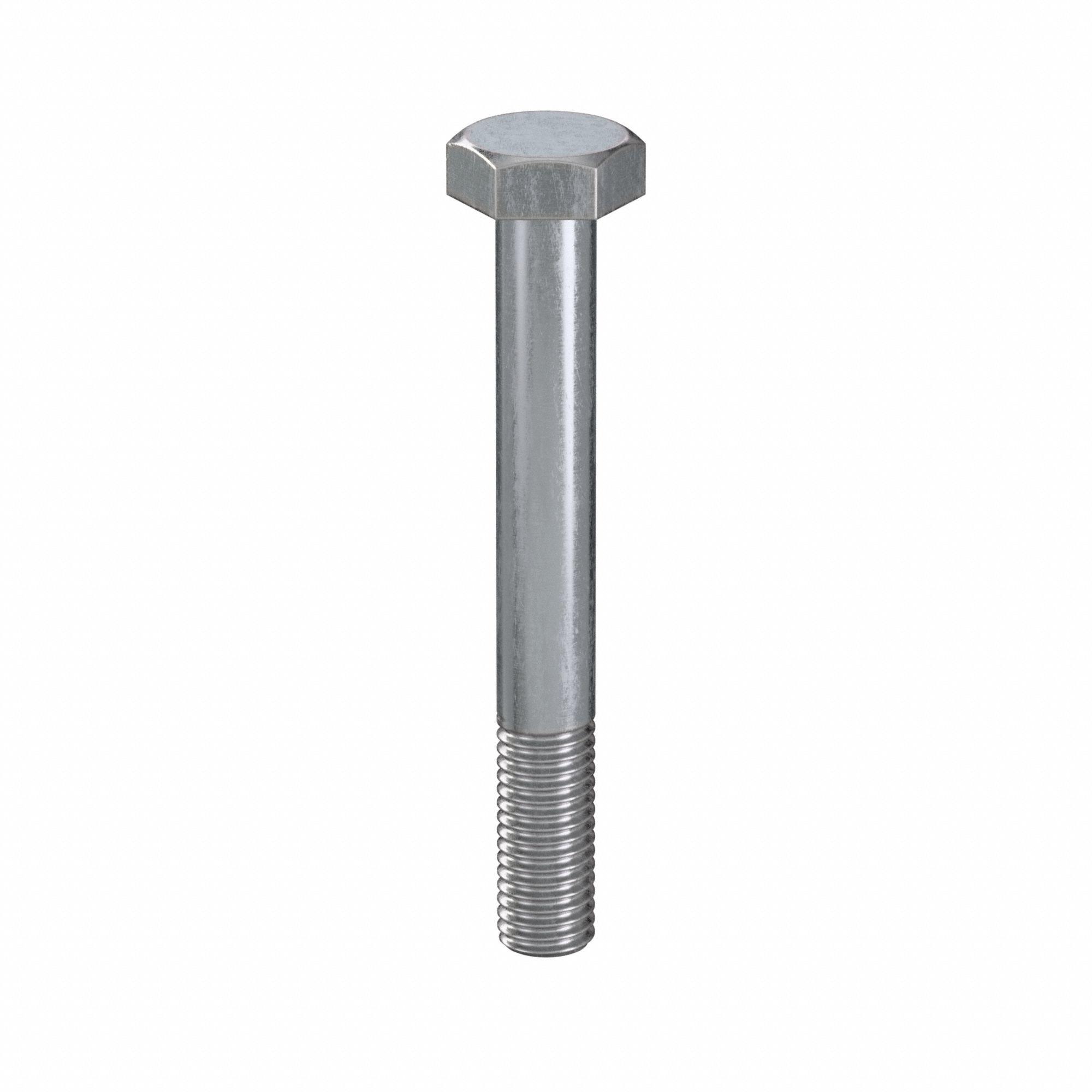 Hex Head Cap Screw: Steel, Class 8.8, Zinc Plated, M10, Metric, 80 mm lg, Partially Threaded, 50 PK