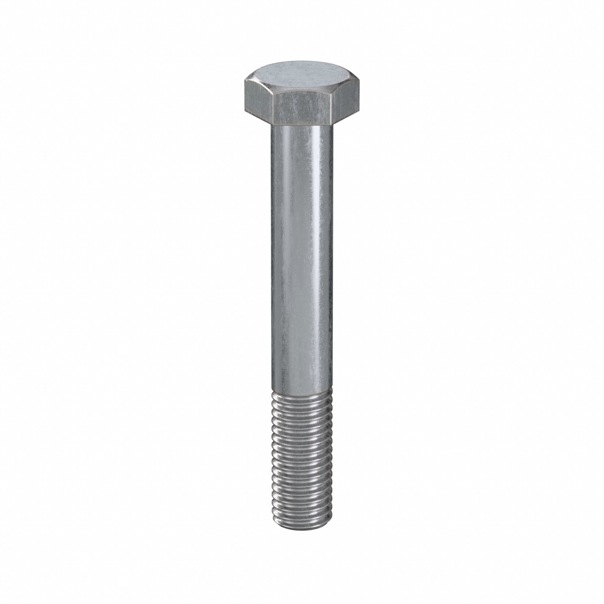Hex Head Cap Screw: Steel, Class 8.8, Zinc Plated, M12, Metric, 85 mm lg, Partially Threaded, 25 PK