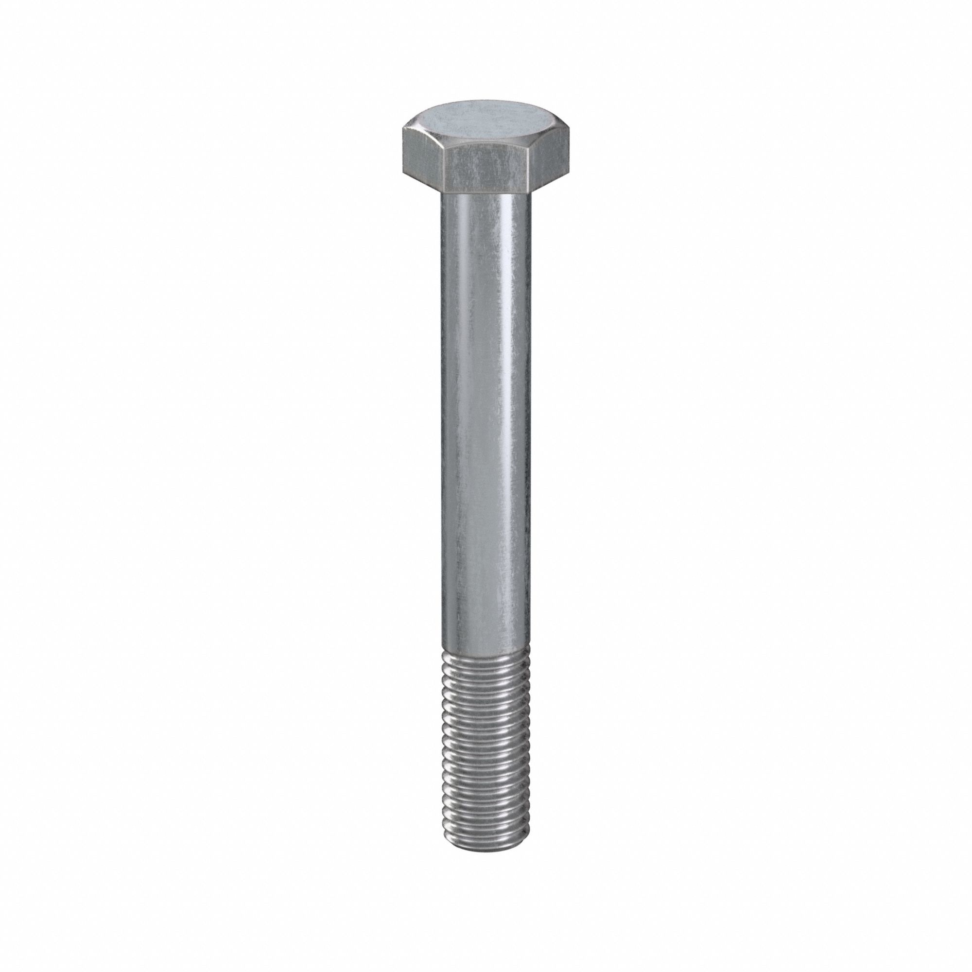Hex Head Cap Screw: Steel, Class 8.8, Zinc Plated, M12, Metric, 95 mm lg, Partially Threaded, 25 PK