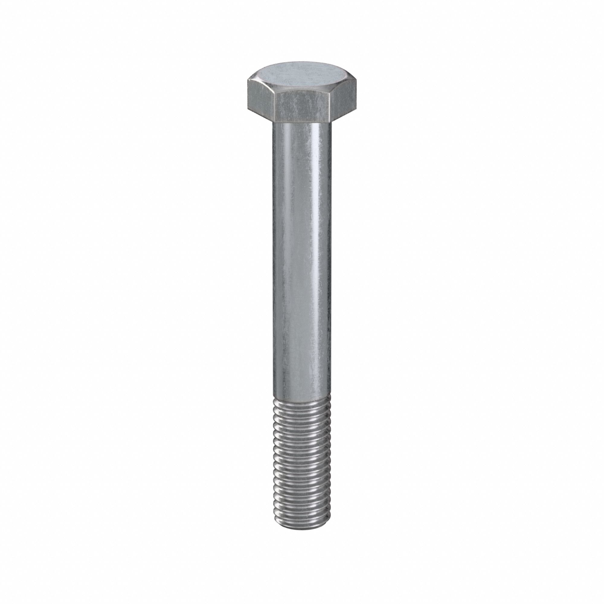 Hex Head Cap Screw: Steel, Class 8.8, Zinc Plated, M12, Metric, 90 mm lg, Partially Threaded, 25 PK