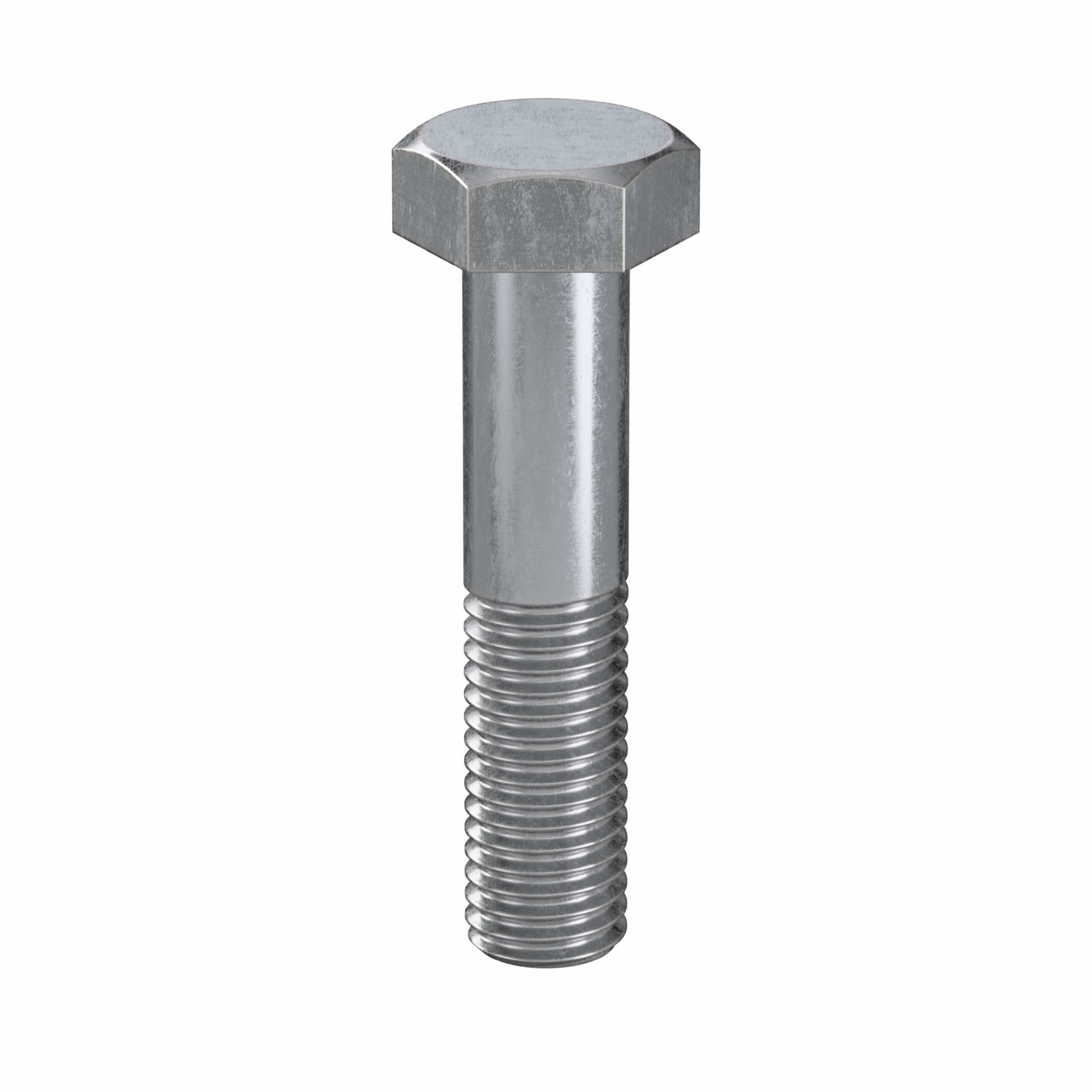 Hex Head Cap Screw: Steel, Class 8.8, Zinc Plated, M12, Metric, 55 mm lg, Partially Threaded, 50 PK