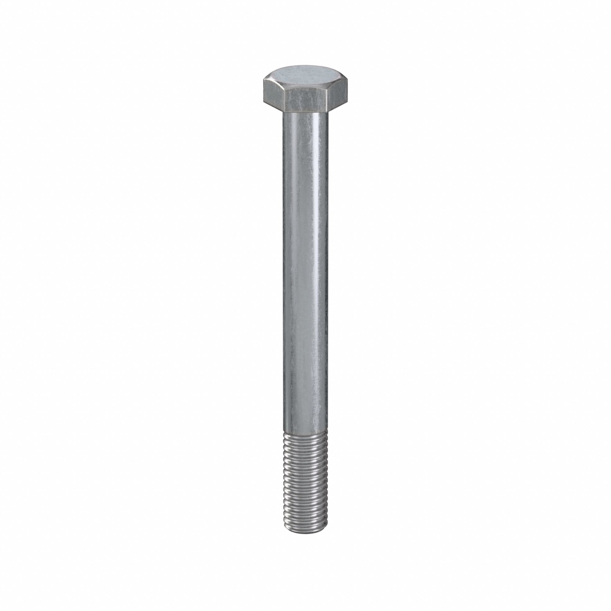 Hex Head Cap Screw: Steel, Class 8.8, Zinc Plated, M12, Metric, 120 mm lg, Partially Threaded, 25 PK