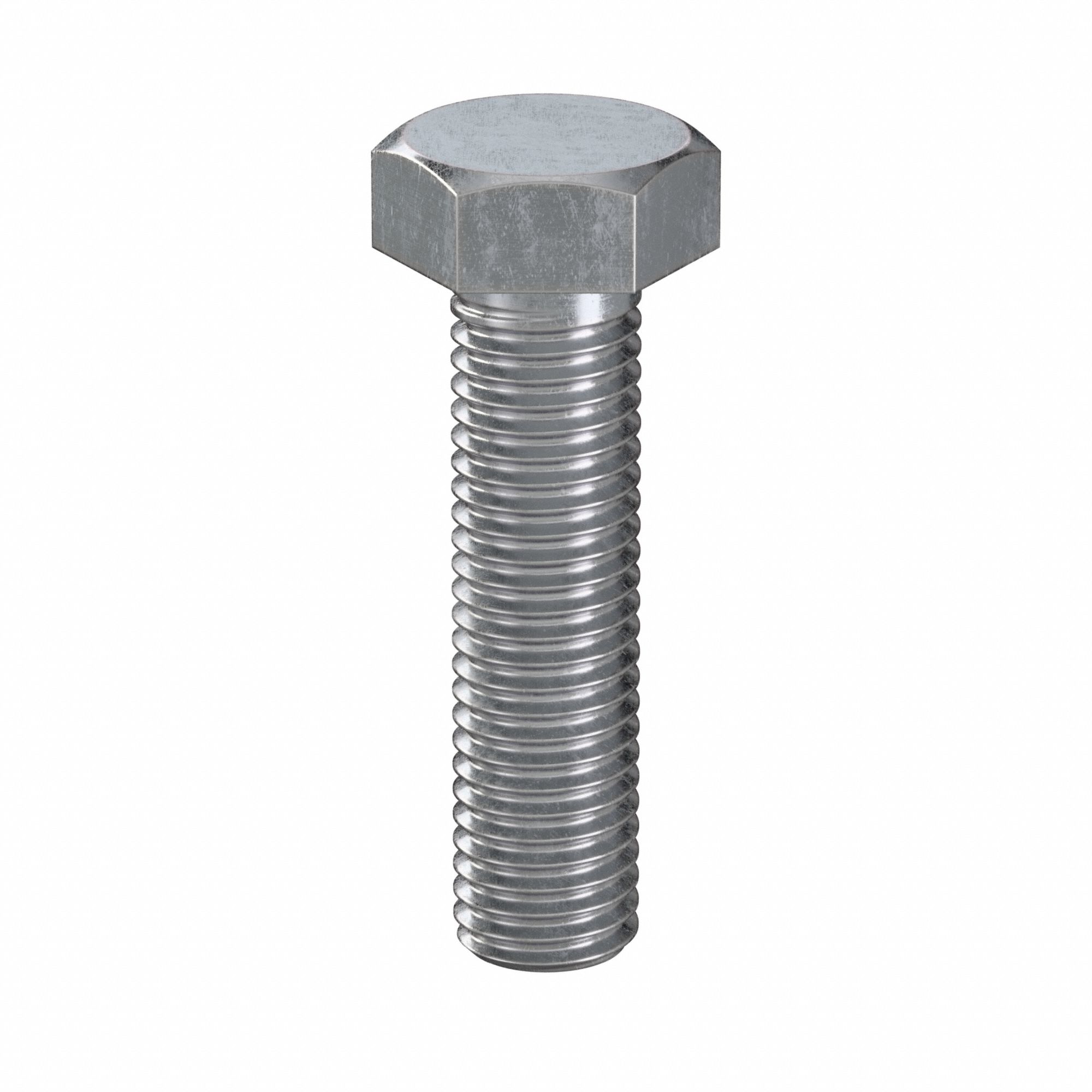 Hex Head Cap Screw: Steel, Class 8.8, Zinc Plated, M14, Metric, 55 mm lg, Fully Threaded, 25 PK