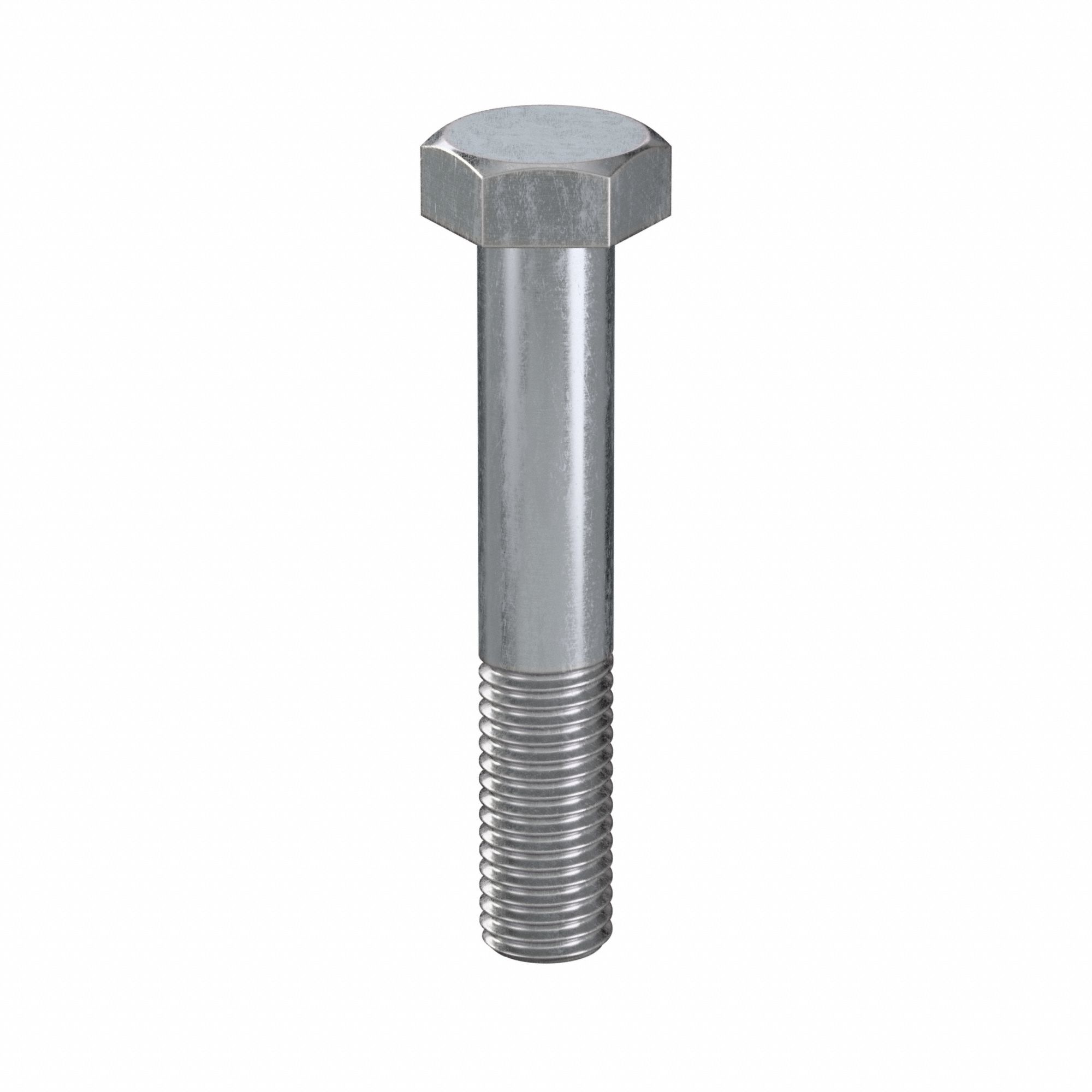 Hex Head Cap Screw: Steel, Class 8.8, Zinc Plated, M14, Metric, 80 mm lg, Partially Threaded, 25 PK