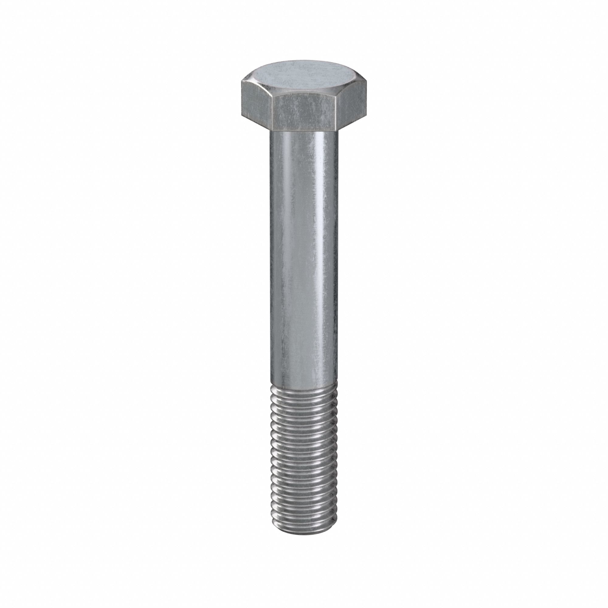 Hex Head Cap Screw: Steel, Class 8.8, Zinc Plated, M14, Metric, 90 mm lg, Partially Threaded, 25 PK