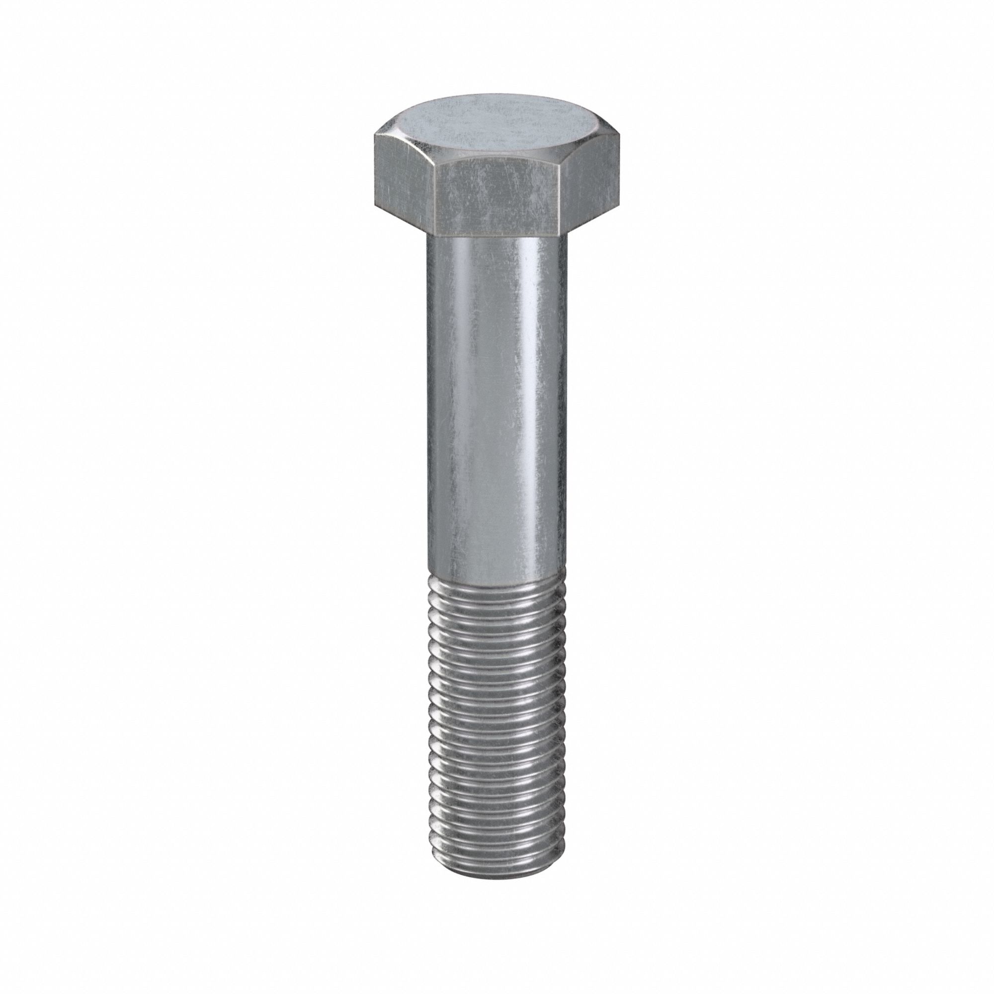 Hex Head Cap Screw: Steel, Class 8.8, Zinc Plated, M16, Metric, 80 mm lg, Partially Threaded, 10 PK