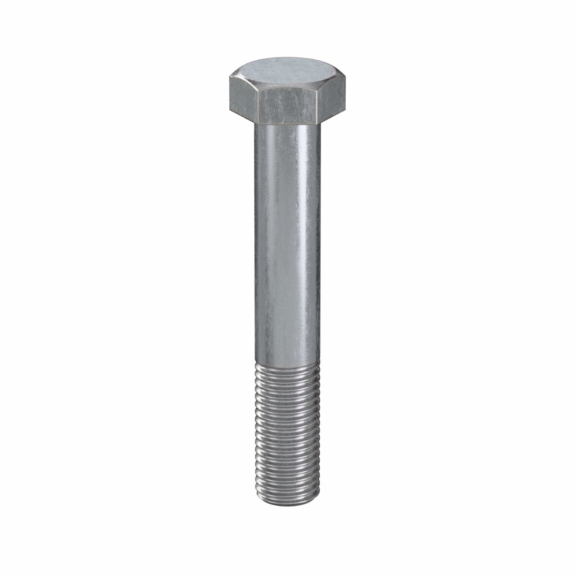 Hex Head Cap Screw: Steel, Class 8.8, Zinc Plated, M16, Metric, 100 mm lg, Partially Threaded, 10 PK