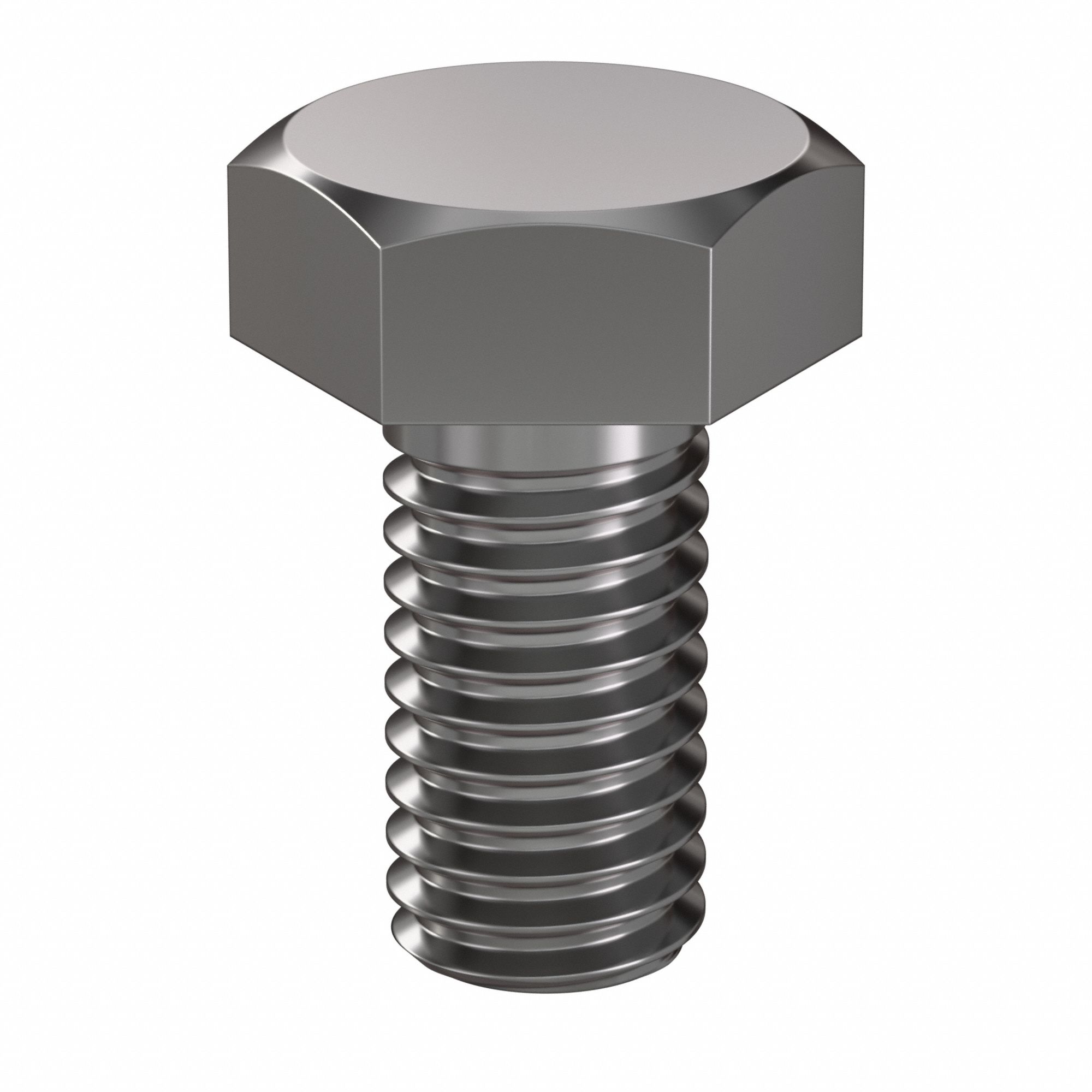 Hex Head Cap Screw: Steel, Class 8.8, Plain, M6, Metric, 12 mm lg, Fully Threaded, Metric, 100 PK