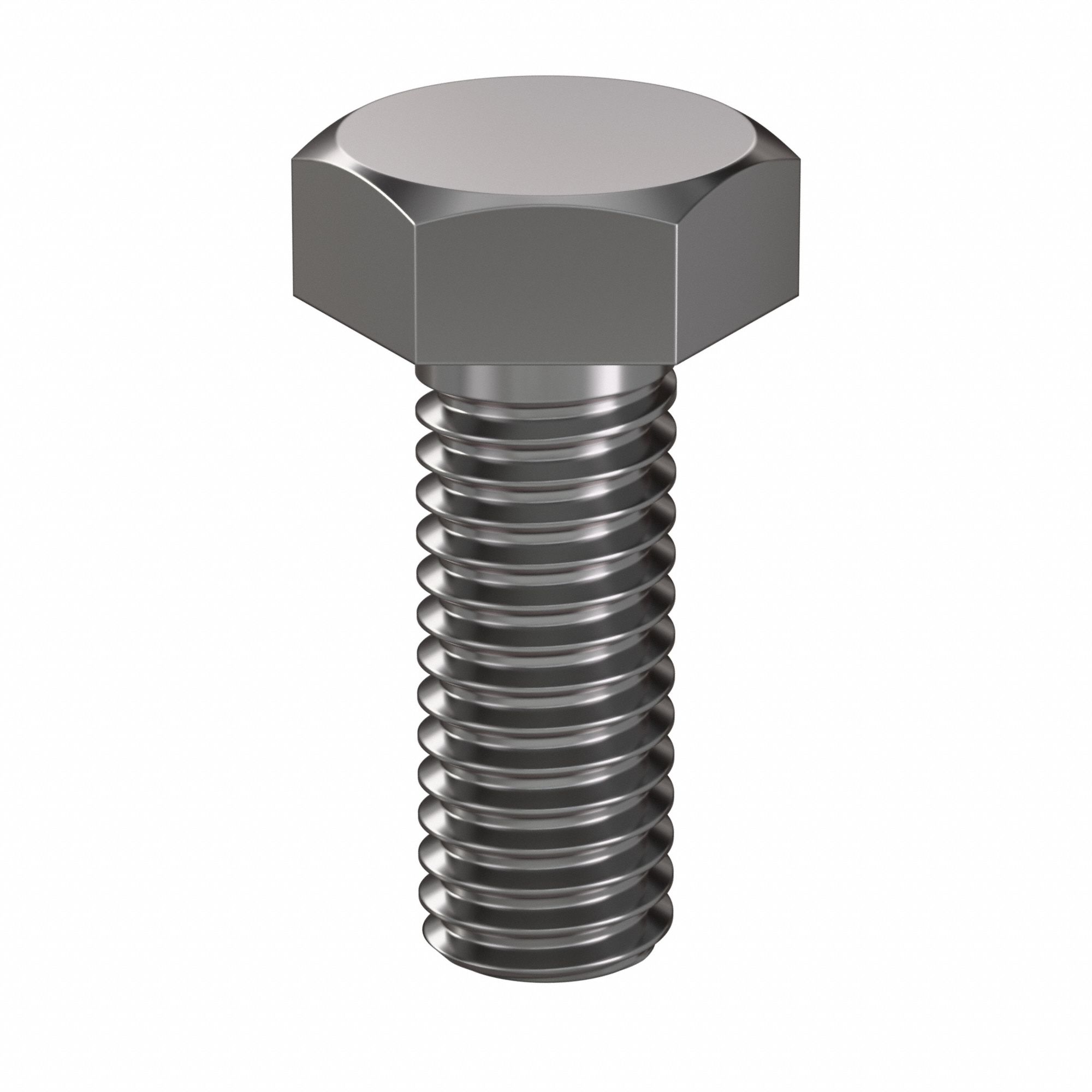 Hex Head Cap Screw: Steel, Class 8.8, Plain, M6, Metric, 16 mm lg, Fully Threaded, Metric, 100 PK