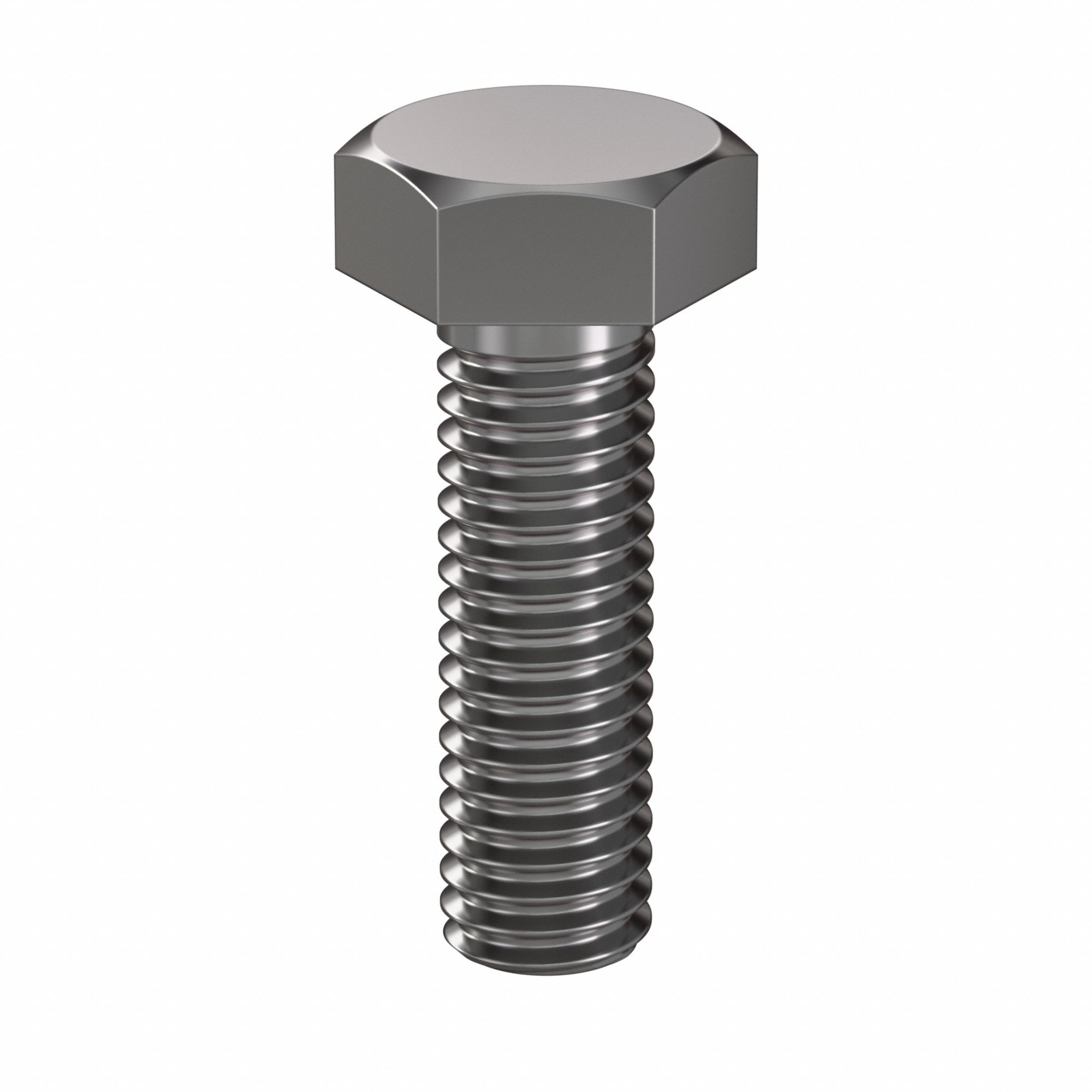 Hex Head Cap Screw: Steel, Class 8.8, Plain, M6, Metric, 20 mm lg, Fully Threaded, Metric, 100 PK