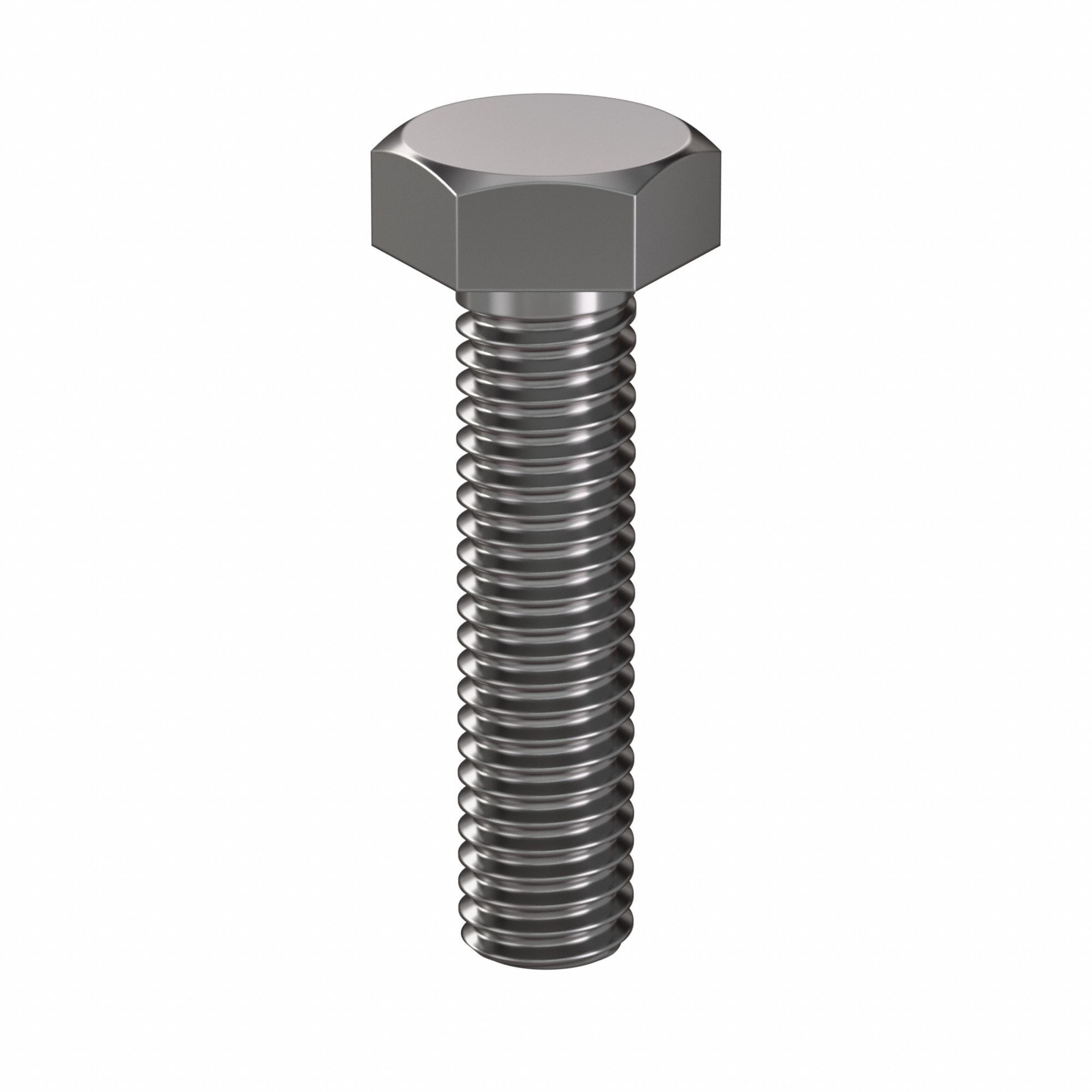 Hex Head Cap Screw: Steel, Class 8.8, Plain, M6, Metric, 25 mm lg, Fully Threaded, Metric, 100 PK