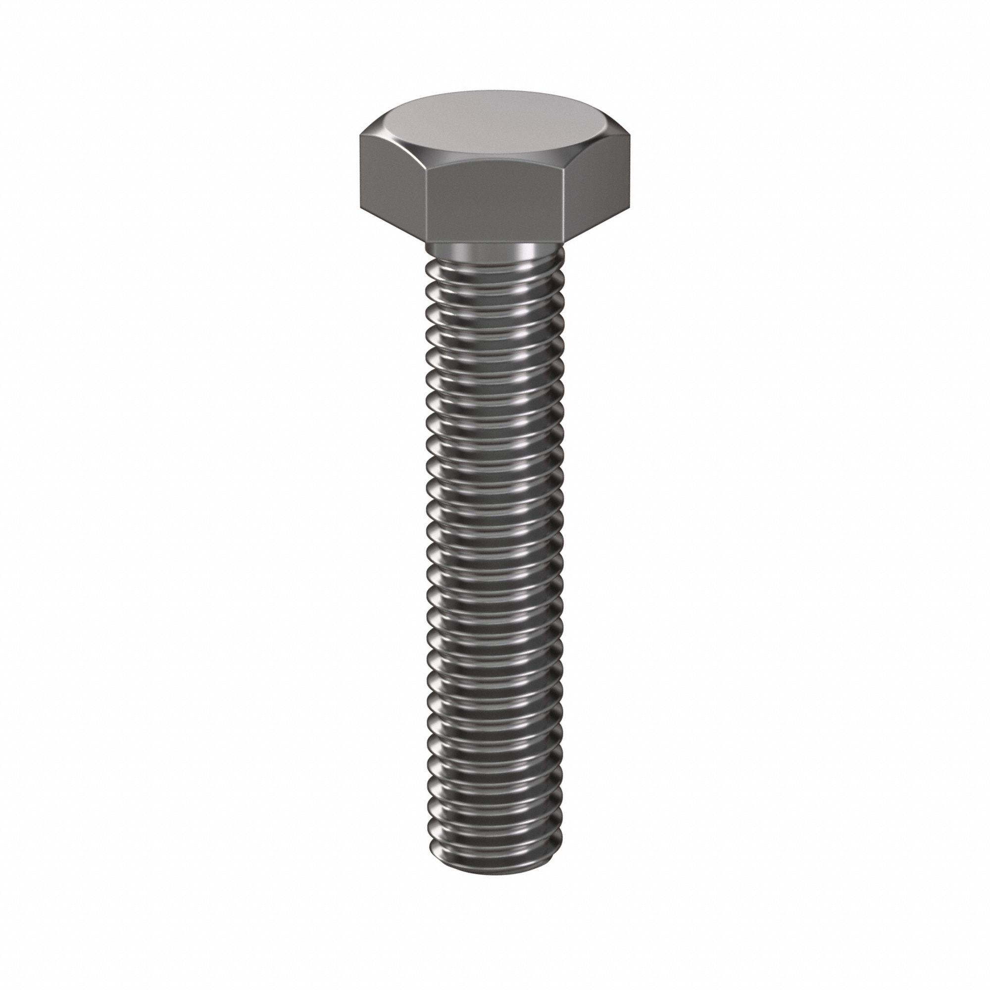 Hex Head Cap Screw: Steel, Class 8.8, Plain, M6, Metric, 30 mm lg, Fully Threaded, Metric, 100 PK