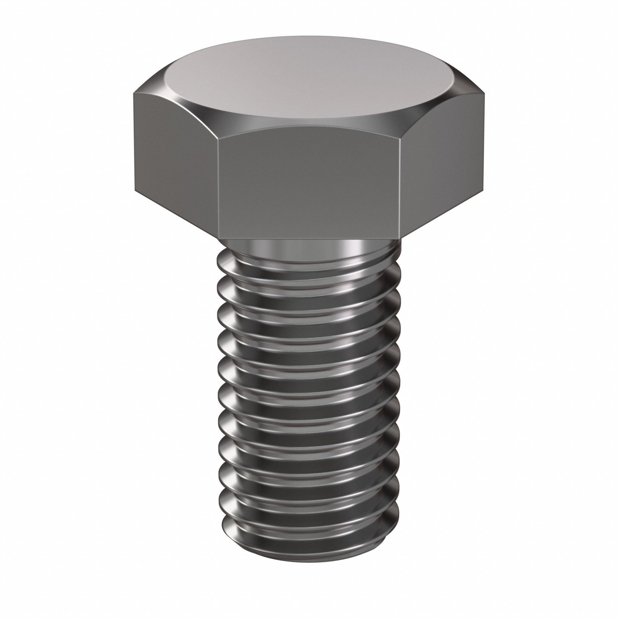 Hex Head Cap Screw: Steel, Class 8.8, Plain, M8, Metric, 16 mm lg, Fully Threaded, Metric, 100 PK