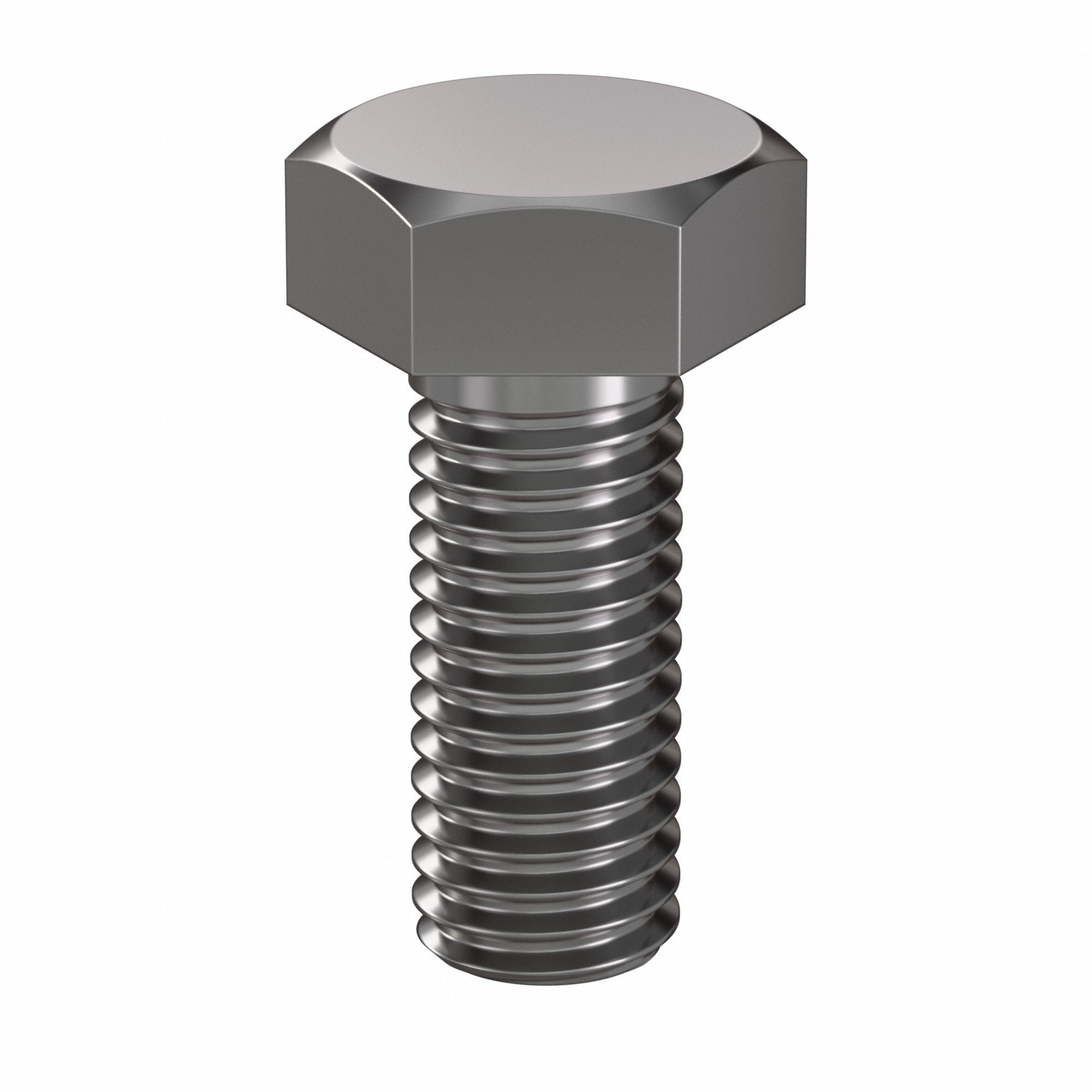 Hex Head Cap Screw: Steel, Class 8.8, Plain, M8, Metric, 20 mm lg, Fully Threaded, Metric, 100 PK