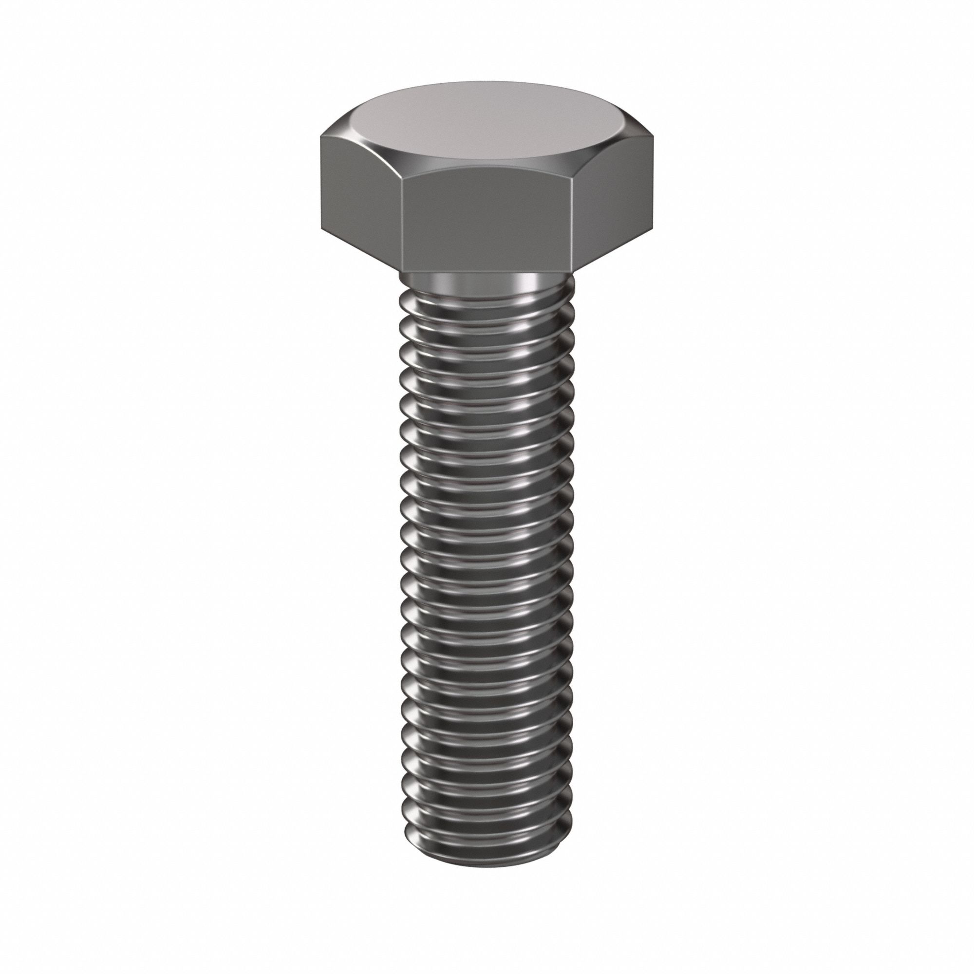 Hex Head Cap Screw: Steel, Class 8.8, Plain, M8, Metric, 30 mm lg, Fully Threaded, Metric, 100 PK