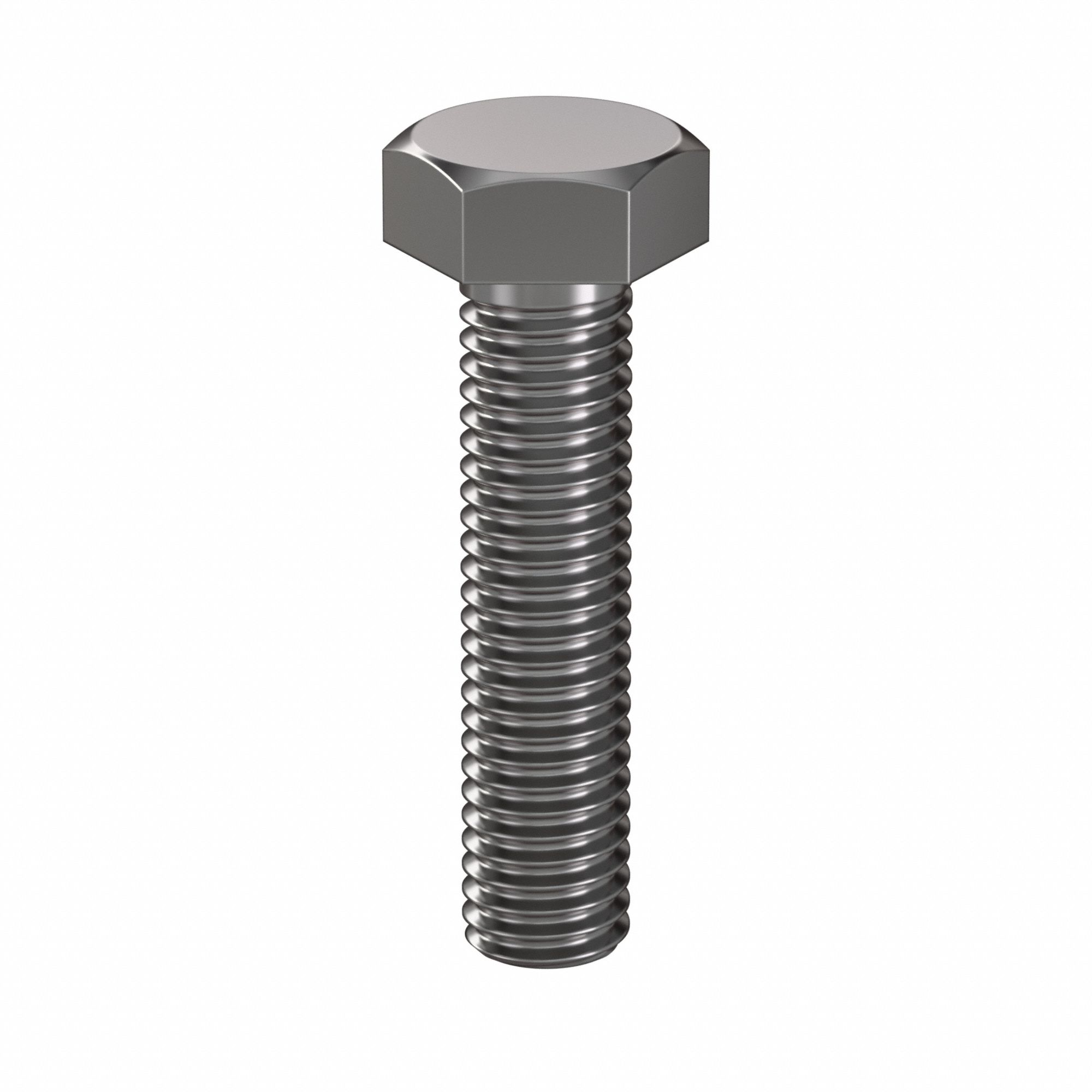 Hex Head Cap Screw: Steel, Class 8.8, Plain, M8, Metric, 35 mm lg, Fully Threaded, Metric, 100 PK
