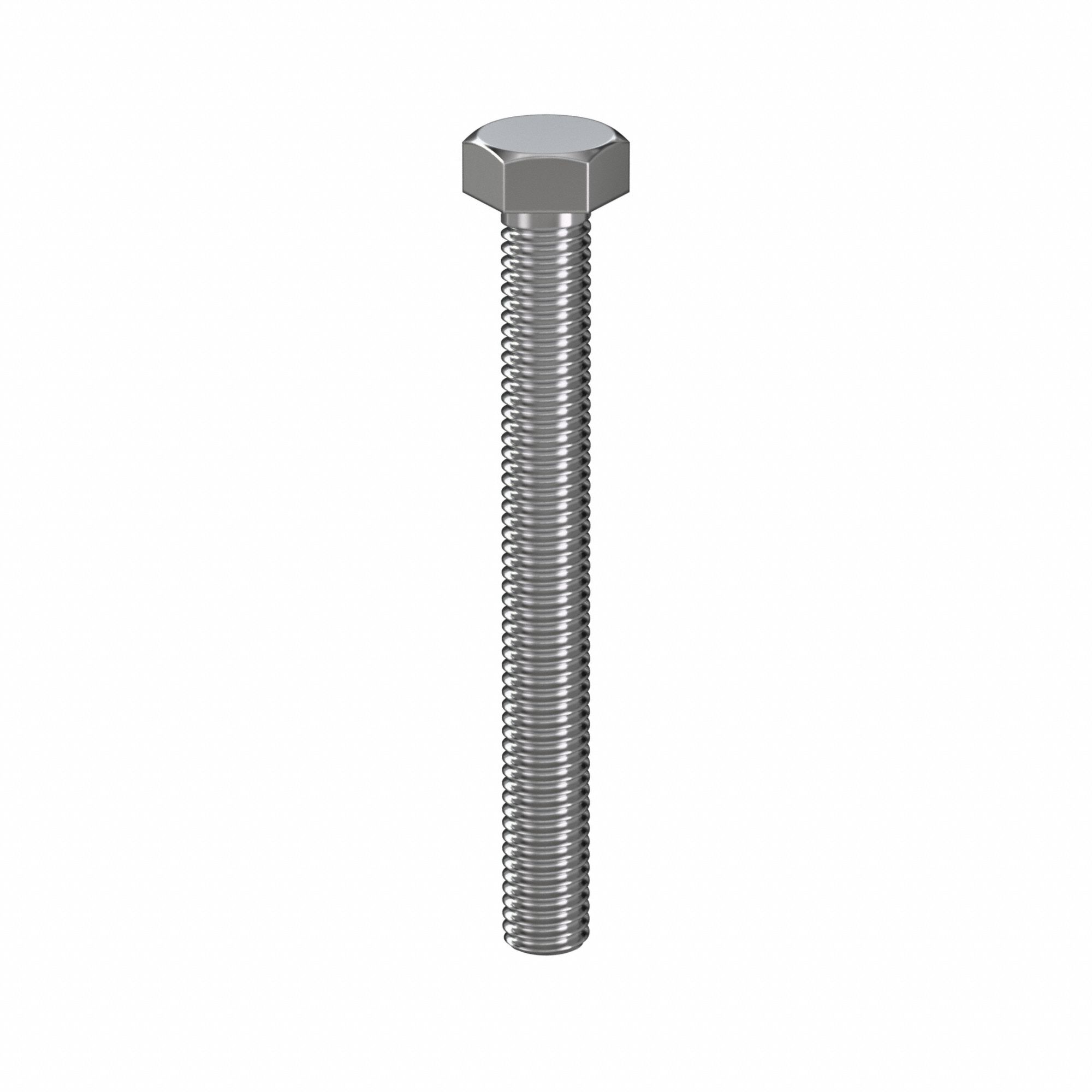 Hex Head Cap Screw: Stainless Steel, 316, Plain, M5, Metric, 45 mm lg, Fully Threaded, Metric, 50 PK