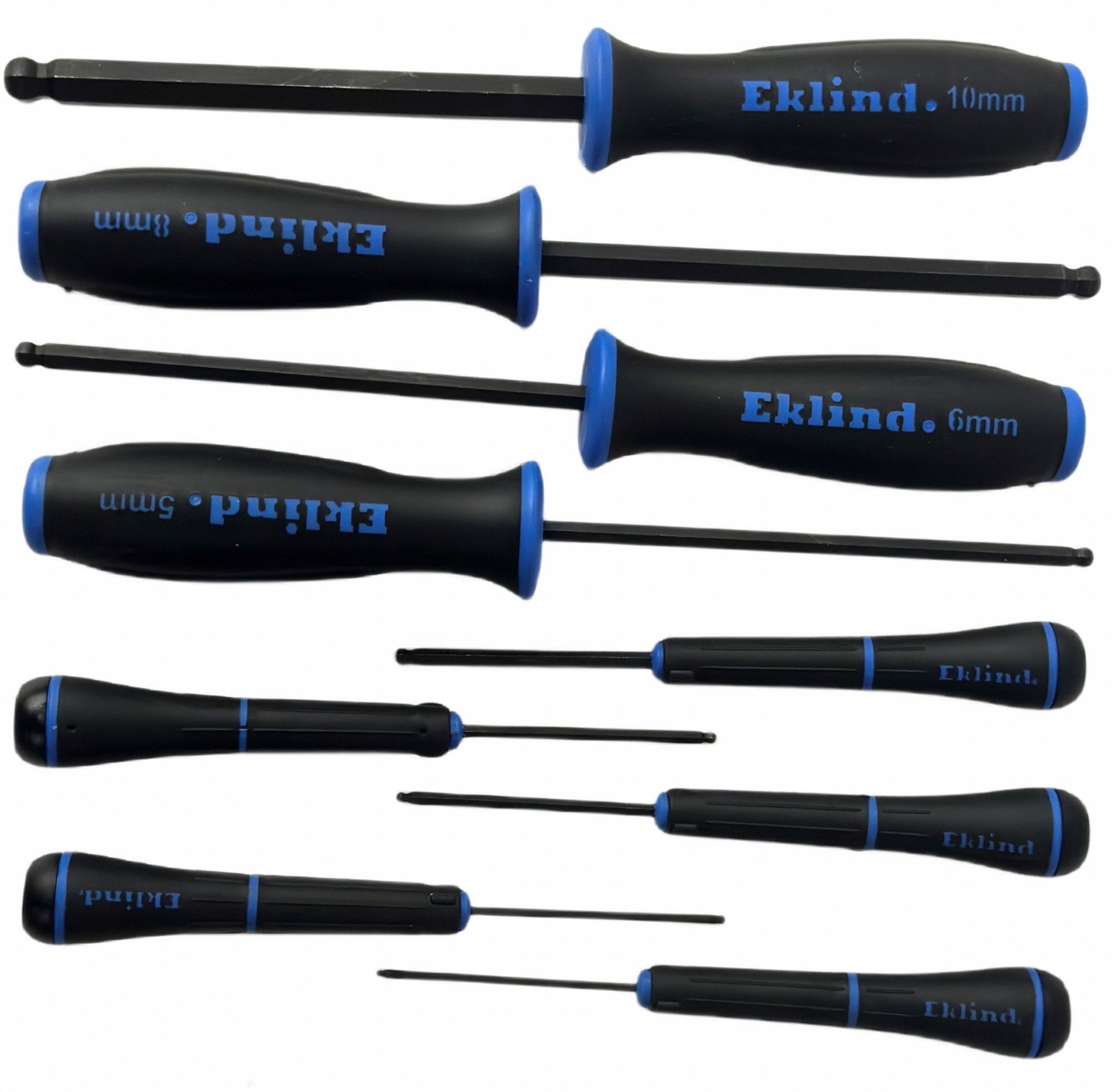 Screwdriver Set: 1-10 Pieces, 9 Pieces, Ball Hex Tip, Pouch, Magnetized Tip Not Included