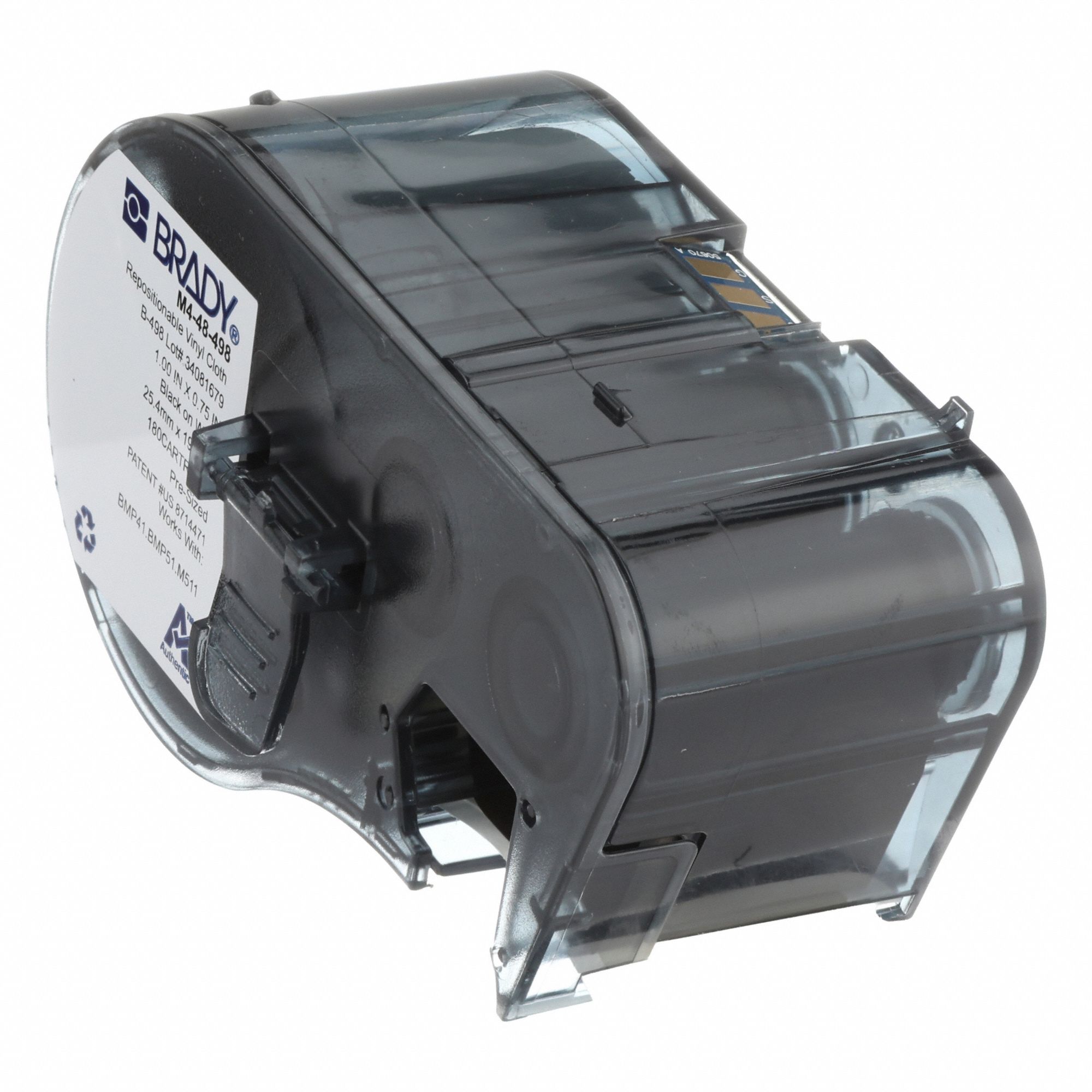 PRECUT LABEL ROLL CARTRIDGE,VINYL,WHITE